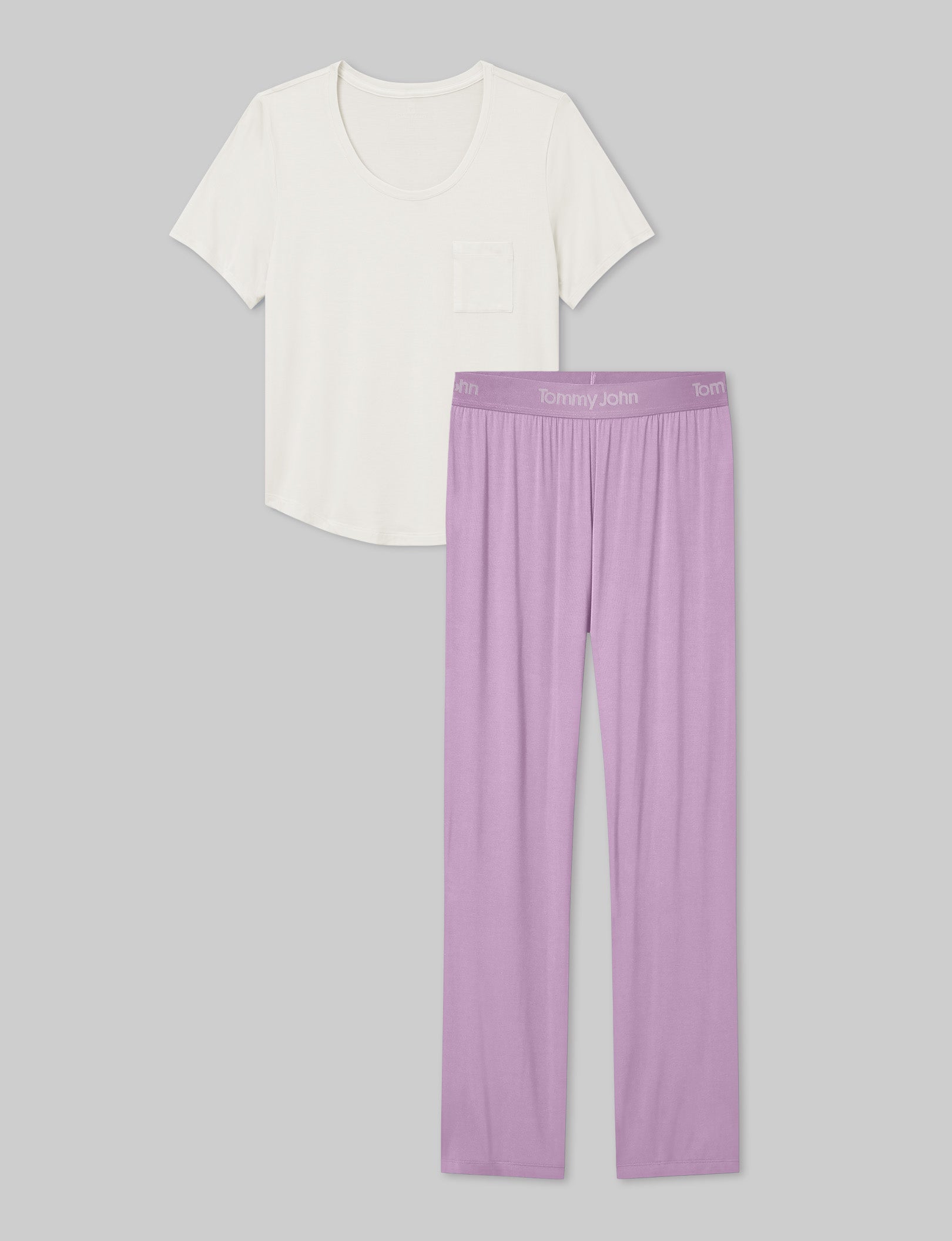 Women's Ultra Soft Second Skin Sleep Pocket Tee & Pant Set - Comfortable Pajama Set for Lounge, Sleep & Relaxation at Home
