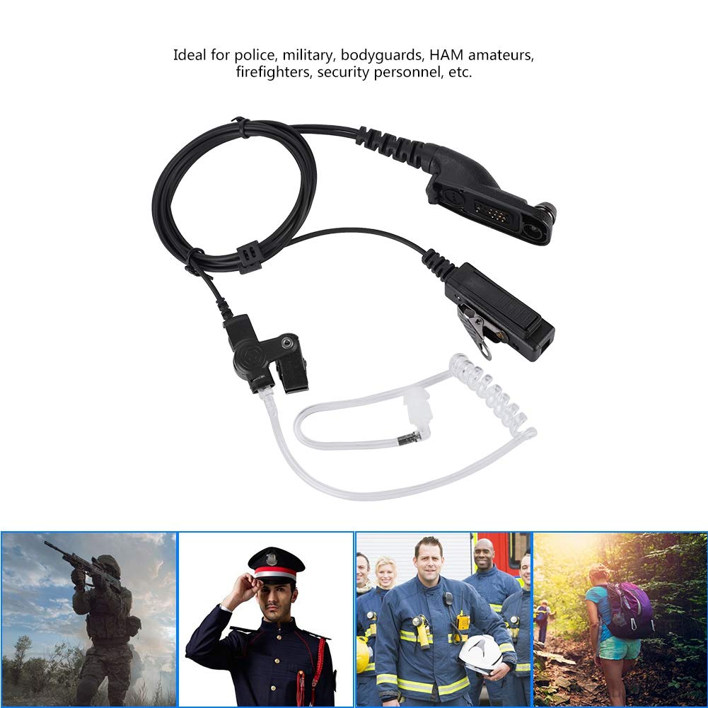 Black ABS Air Tube Earpiece Headset with Microphone - Secure Communication Device for Bodyguards, HAM Radio Enthusiasts & Security Professionals | Ideal for Covert Operations, Event Security & Two-Way Radio Use