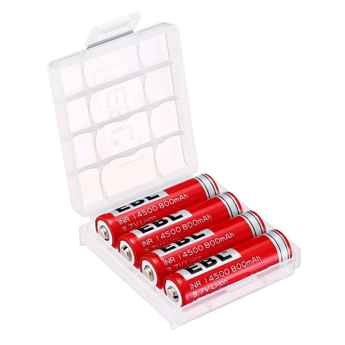 EBL 4-Pack 14500 3.7V 900mAh Rechargeable Li-ion Batteries with USB Charger - Perfect for Flashlights, LED Lights, and Electronic Devices