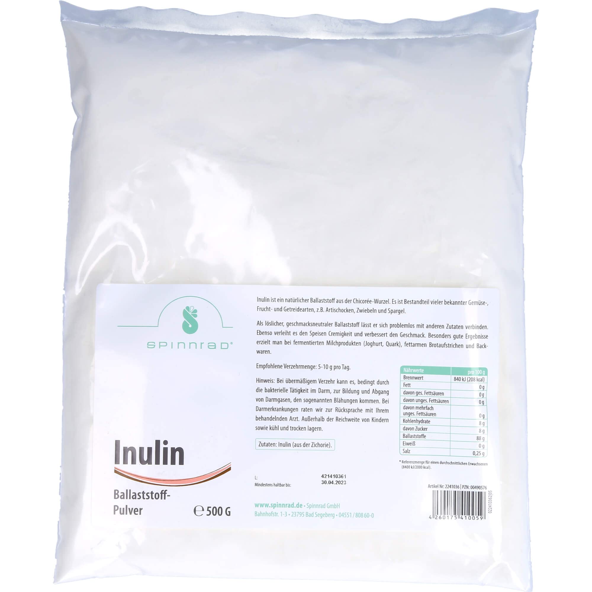 Organic Inulin Powder 500g - Premium Prebiotic Fiber Supplement for Gut Health, Digestion & Weight Management - Perfect for Smoothies, Coffee & Baking