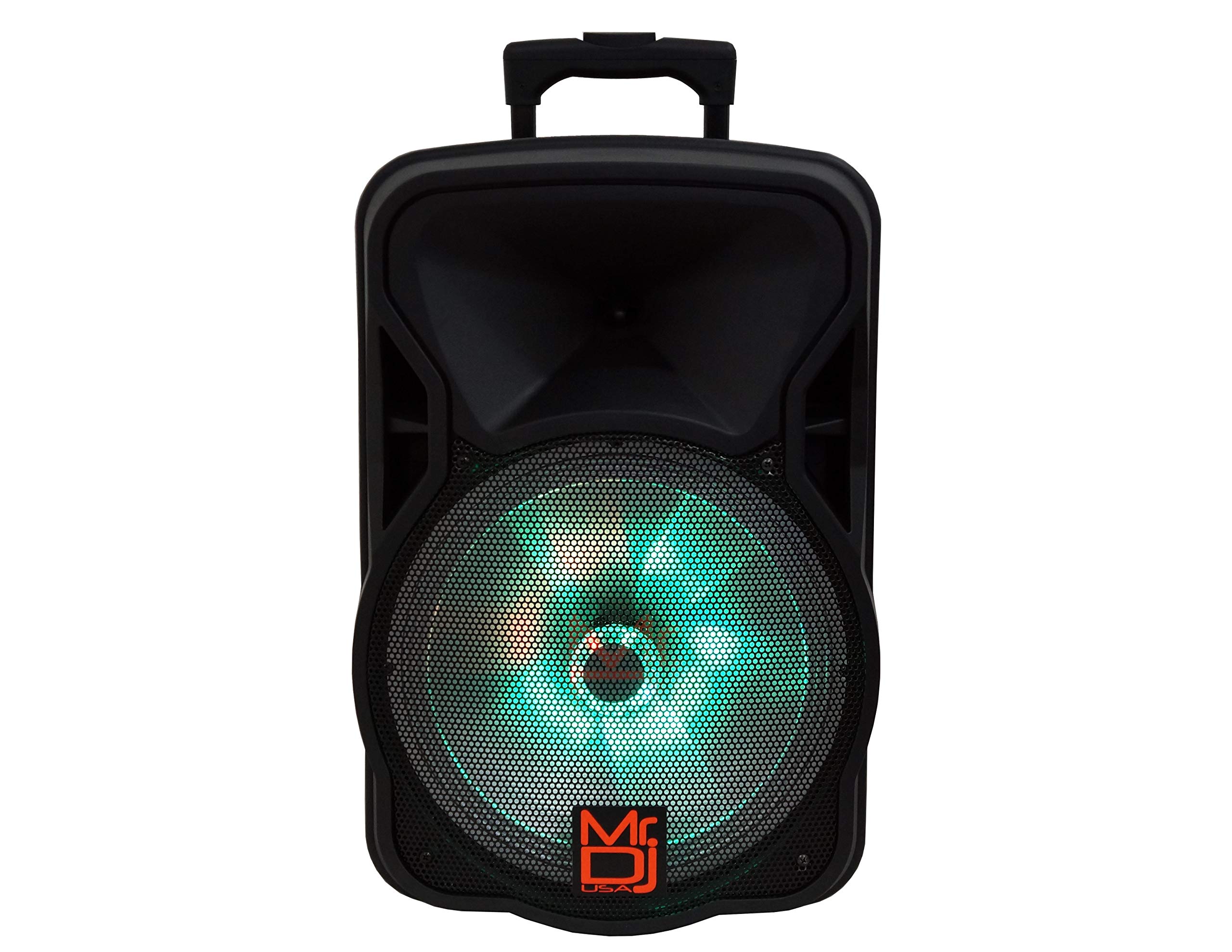 Mr. DJ USA DJ12BAT+ 12-Inch Portable Trolley PA System - 3000W PMPO Bluetooth TWS Active Speaker with LCD Display, MP3, USB, and Micro SD Support - Perfect for Outdoor Parties, Events, and DJ Performances