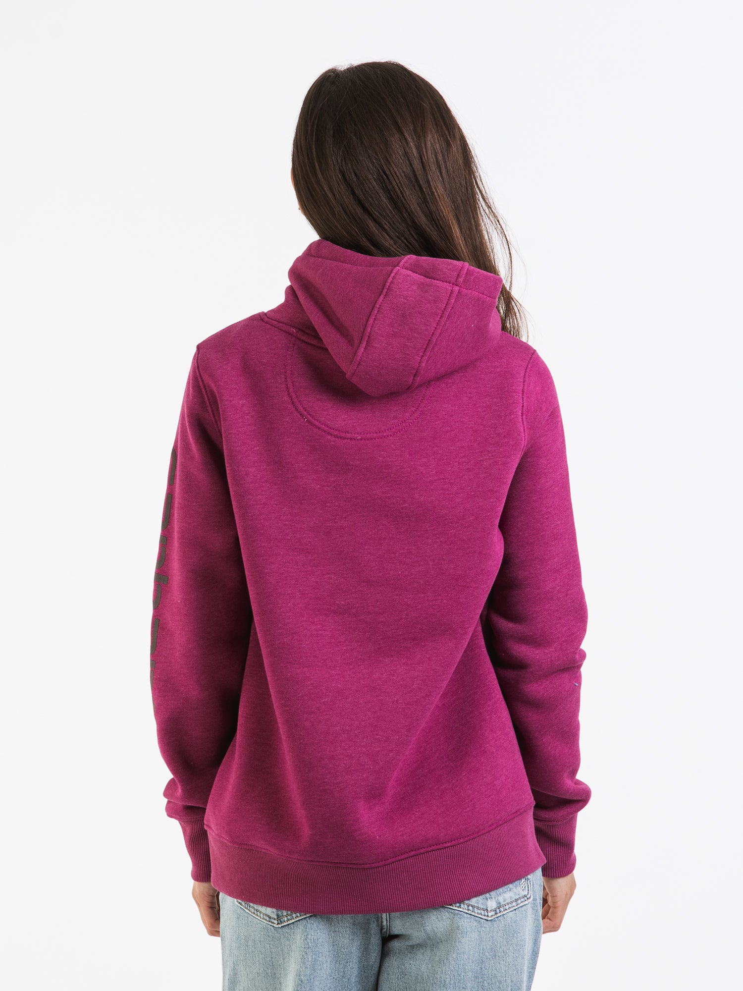 Carhartt Logo Sleeve Pullover Hoodie for Men & Women - Warm Fleece-Lined Sweatshirt for Work, Outdoor & Casual Wear
