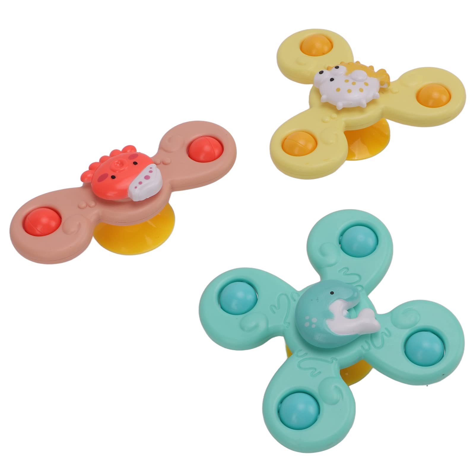 3 Pack Suction Cup Spinner Toys - Rotating Flower Fidget Spinners for Kids, Waterproof & Rustproof Sensory Toys for Bath, Window & Car Play - Stress Relief Bathroom Toys for Babies & Toddlers