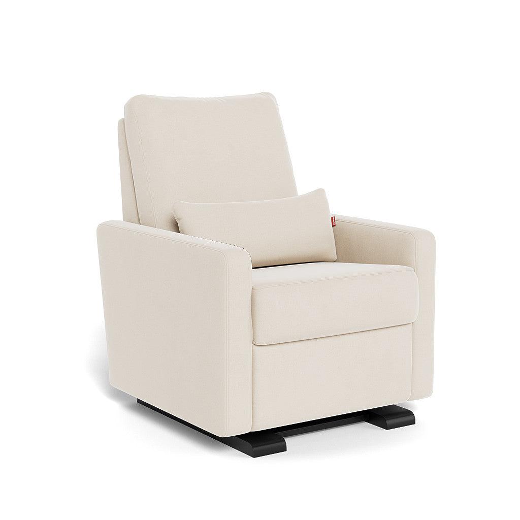Monte Design Matera Glider Recliner Chair with Espresso Base - Modern Nursery Gliding Rocker for Breastfeeding & Relaxing in Living Room, Bedroom or Nursery