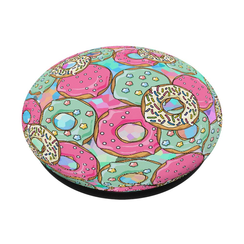 Donut Food Sprinkles Glazed Sweet Chocolate Dough Dessert PopSockets Grip and Stand for Phones and Tablets - Perfect for Baking Enthusiasts & Sweet Treat Lovers