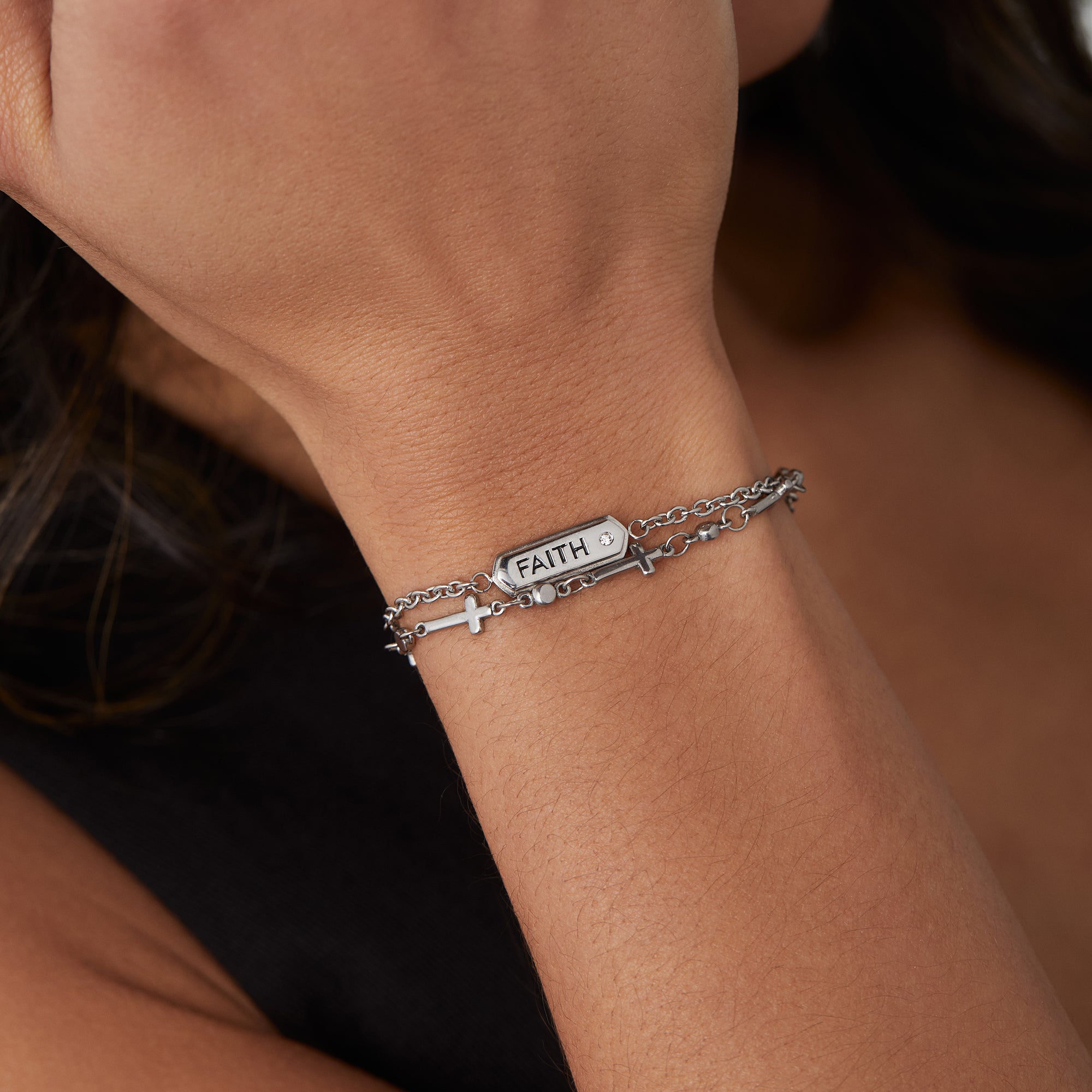 Faith Stranded Bracelet Set for Women - Elegant Beaded Stackable Bracelets - Perfect for Everyday Wear, Gifts & Special Occasions