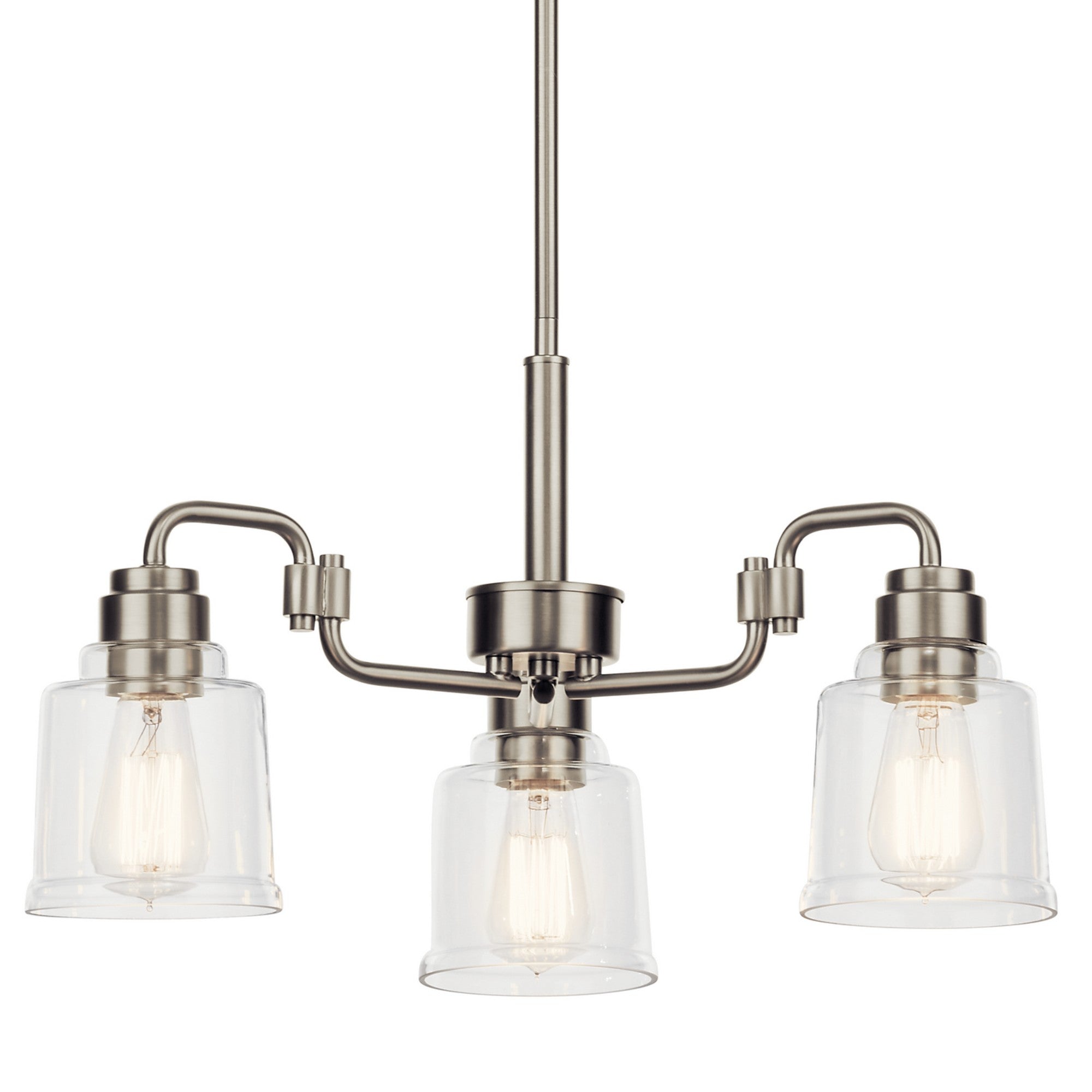 Aivian 23-Inch 3-Light Modern Chandelier in Brushed Nickel Finish - Perfect for Dining Room, Bedroom, or Entryway Lighting