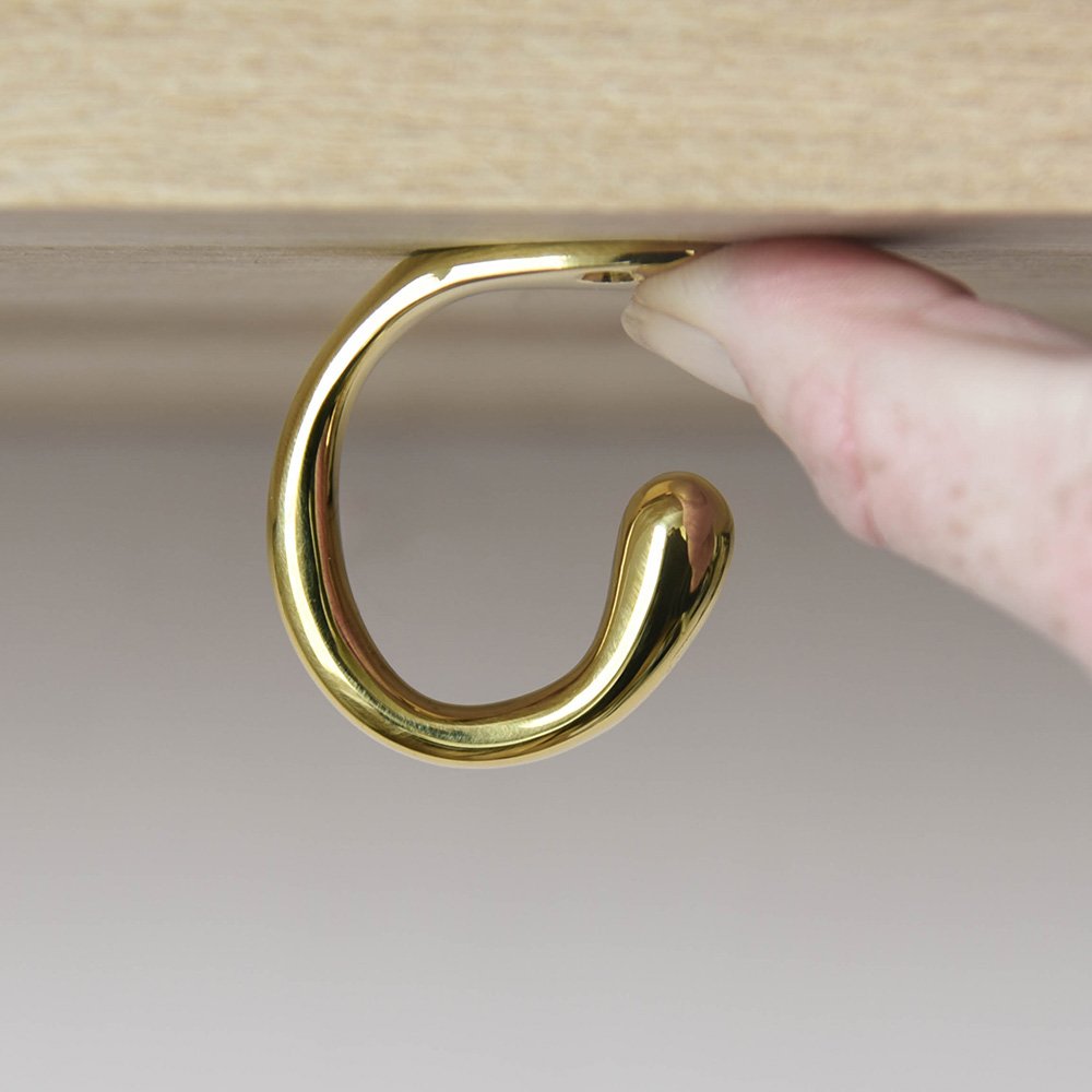 Polished Brass Bag Hook - Elegant & Durable Wall Mounted Hook for Handbags, Coats & Hats - Perfect for Entryway, Bedroom & Bathroom Organization