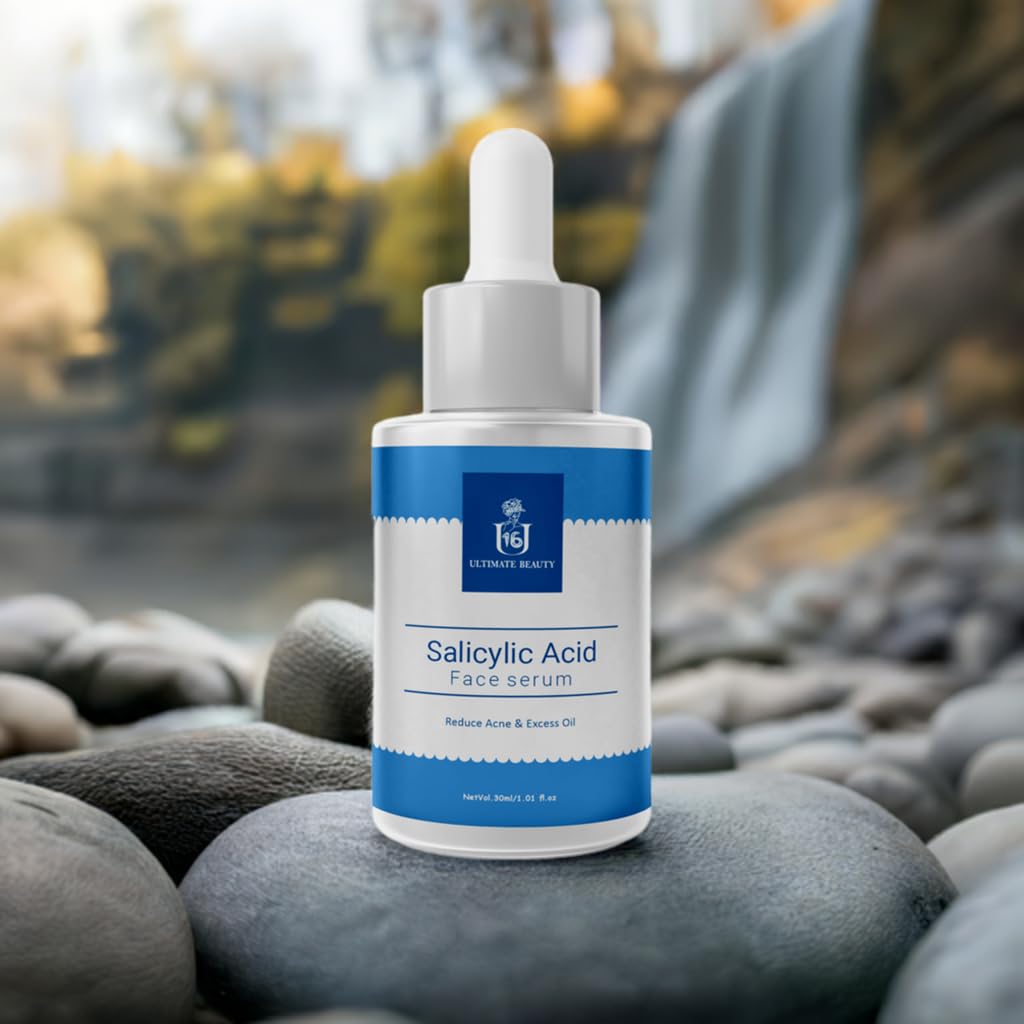 U16 1% Salicylic Acid Face Serum 30ml - Fruit, Green Tea & Turmeric Extract - Blemish & Acne Treatment - Dark Spot Corrector - Anti-Pigmentation - For All Skin Types - Perfect for Daily Skincare & Acne-Prone Skin