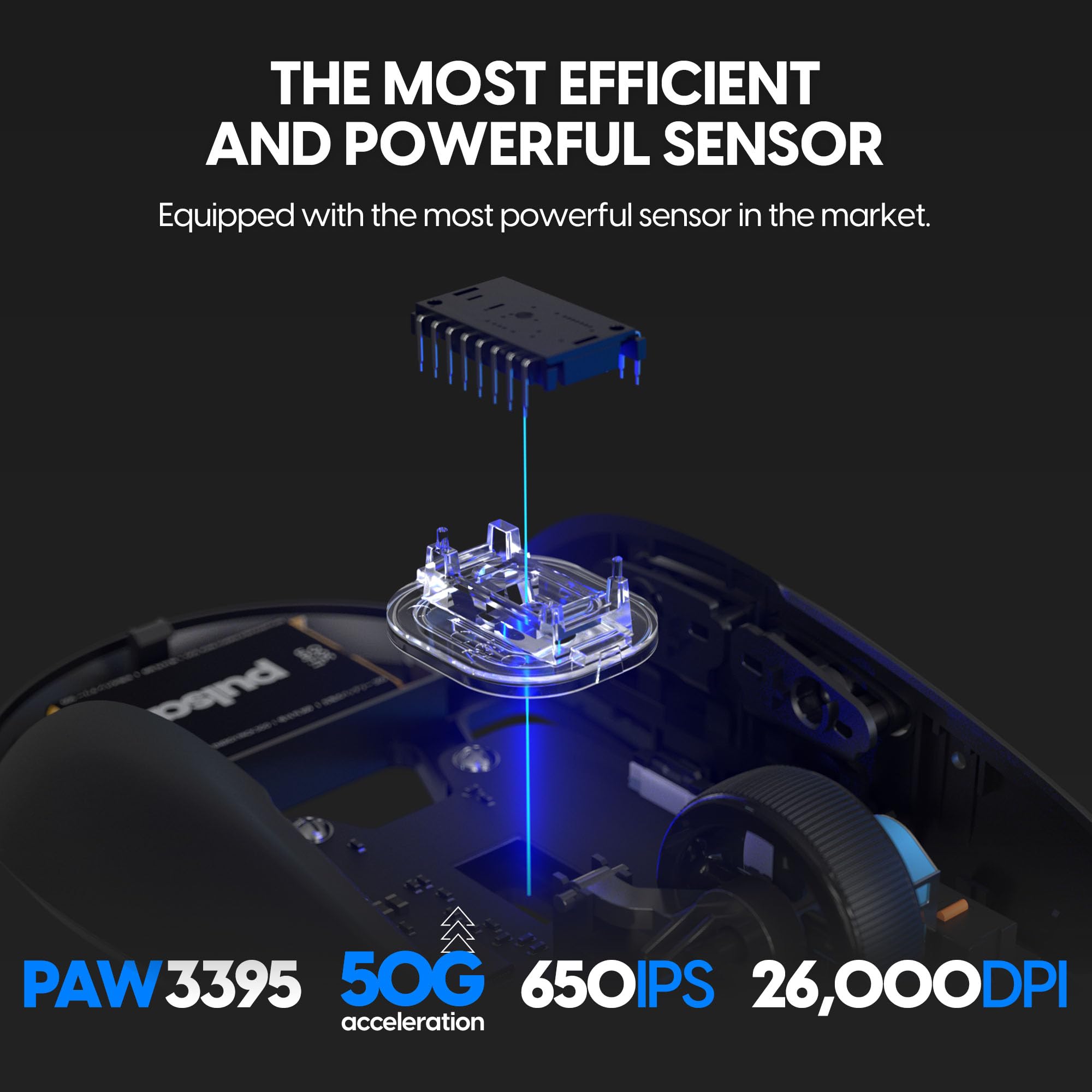 Pulsar X2H Mini Wireless Gaming Mouse - Ultra Lightweight 52g, Symmetrical Design, Optical Switches, 26000 DPI PAW3395 Sensor, 2.4GHz 1ms Response - Perfect for FPS, MOBA & Esports Gaming (Black)
