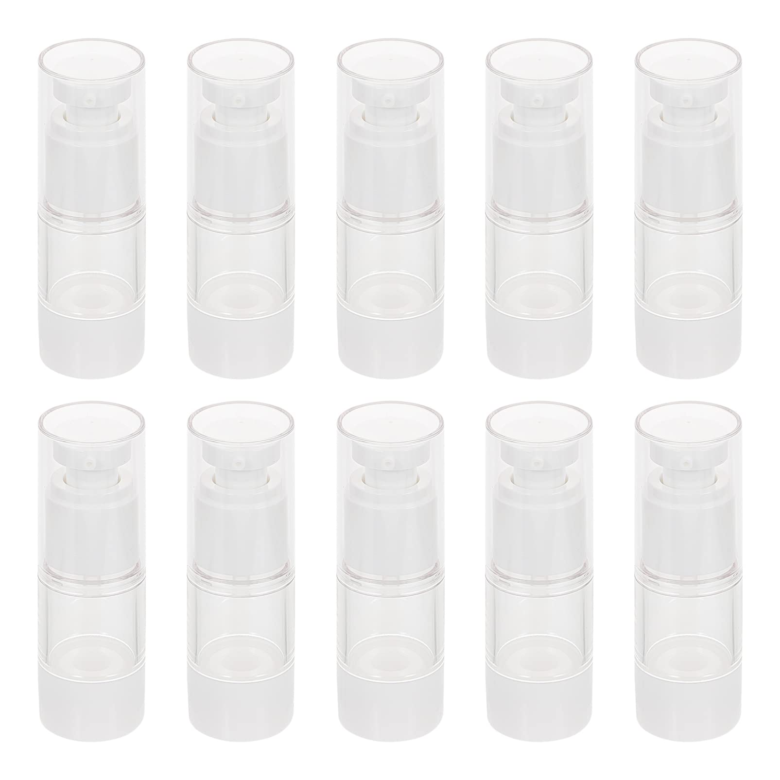 HEALLILY 10PCS Clear Vacuum Lotion Pump Bottles - Airless Cosmetic Cream Dispenser for Essential Oils, Skincare, and Travel (BPA-Free, Leak-Proof) | Perfect for DIY Beauty Products, Salons, and Home Use