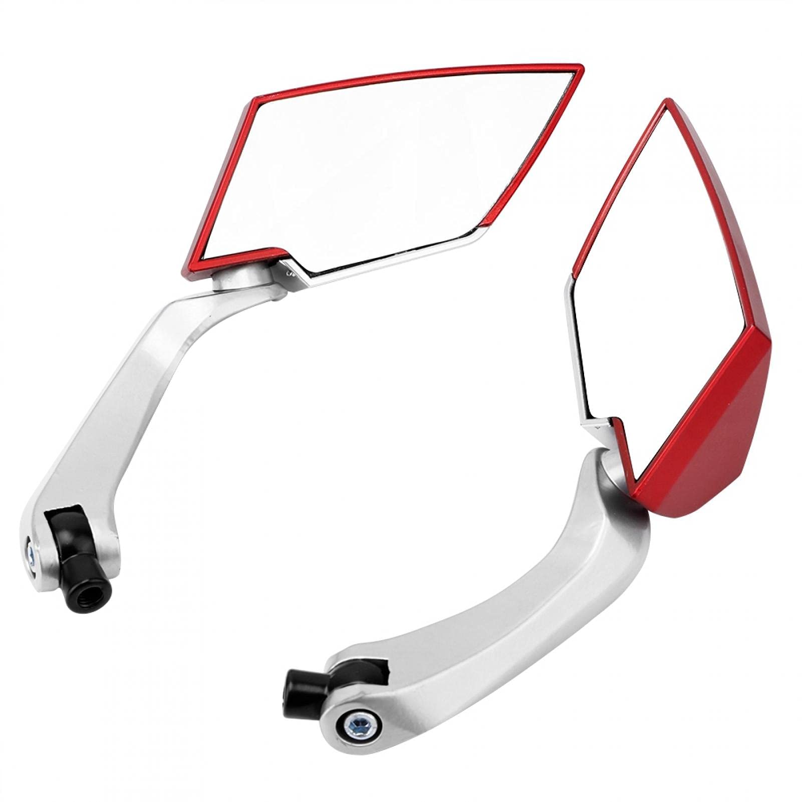 Universal Adjustable Aluminum Motorcycle Side Mirrors - High Strength ABS Shell, Red - Perfect for Motorbike Accessories & Safe Riding