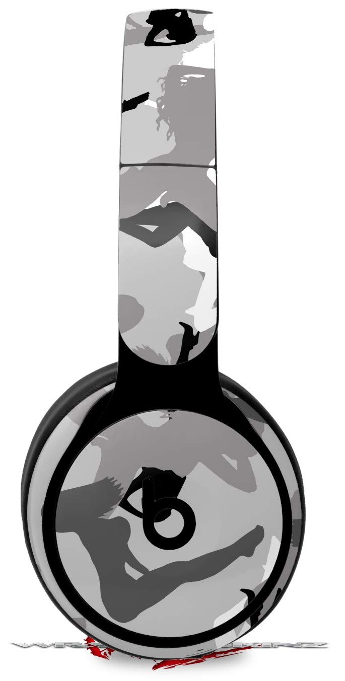 Beats Solo Pro Headphones Skin Decal Wrap - Sexy Girl Silhouette Camo Gray Design | Protective Vinyl Cover | Compatible with Original Beats Solo Pro (Headphones Not Included) | Perfect for Music Lovers, Gym Enthusiasts & Travel Accessories