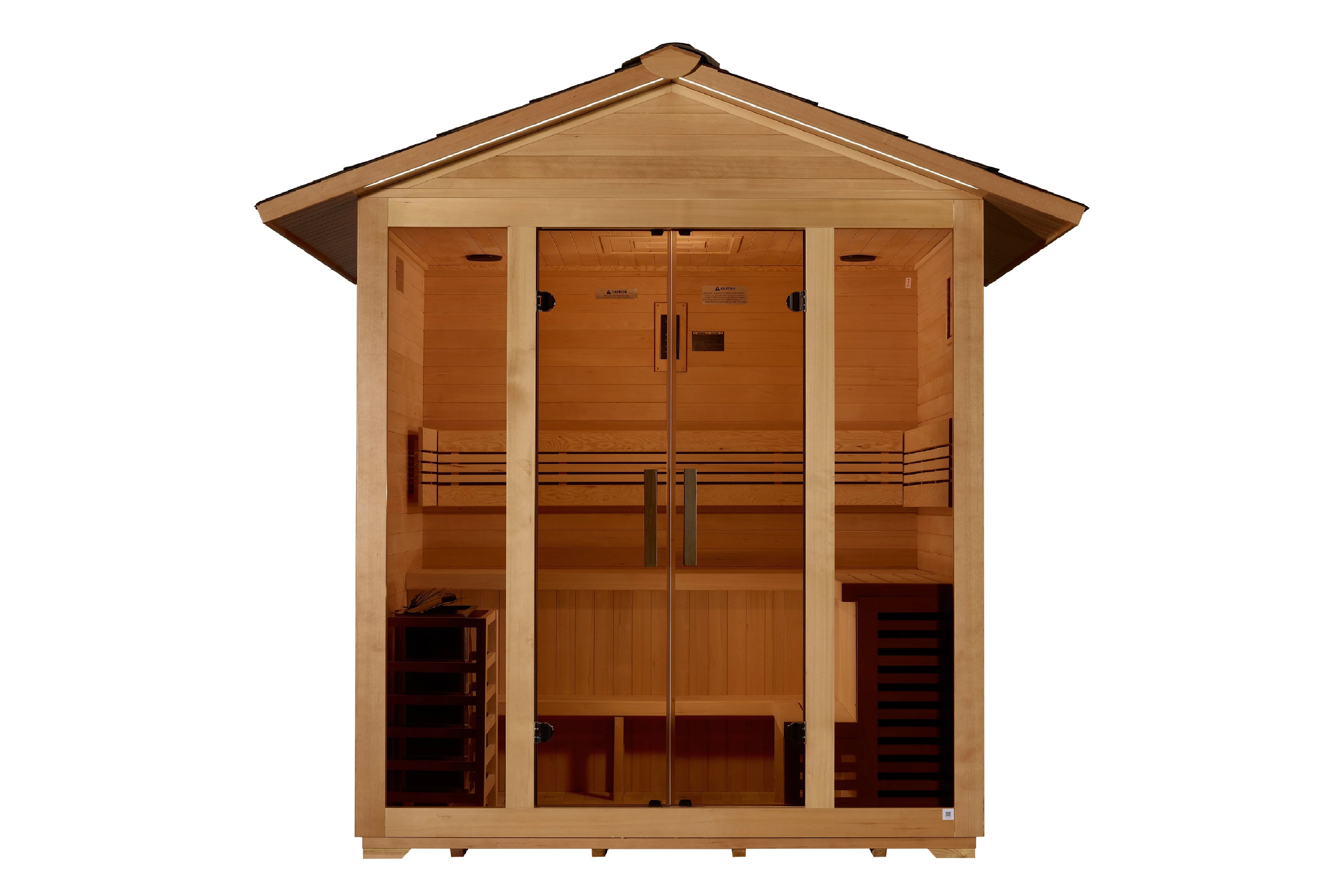 Golden Designs Vorarlberg 5-Person Traditional Outdoor Sauna - Premium Wooden Home Spa for Relaxation & Detox in Backyard or Garden