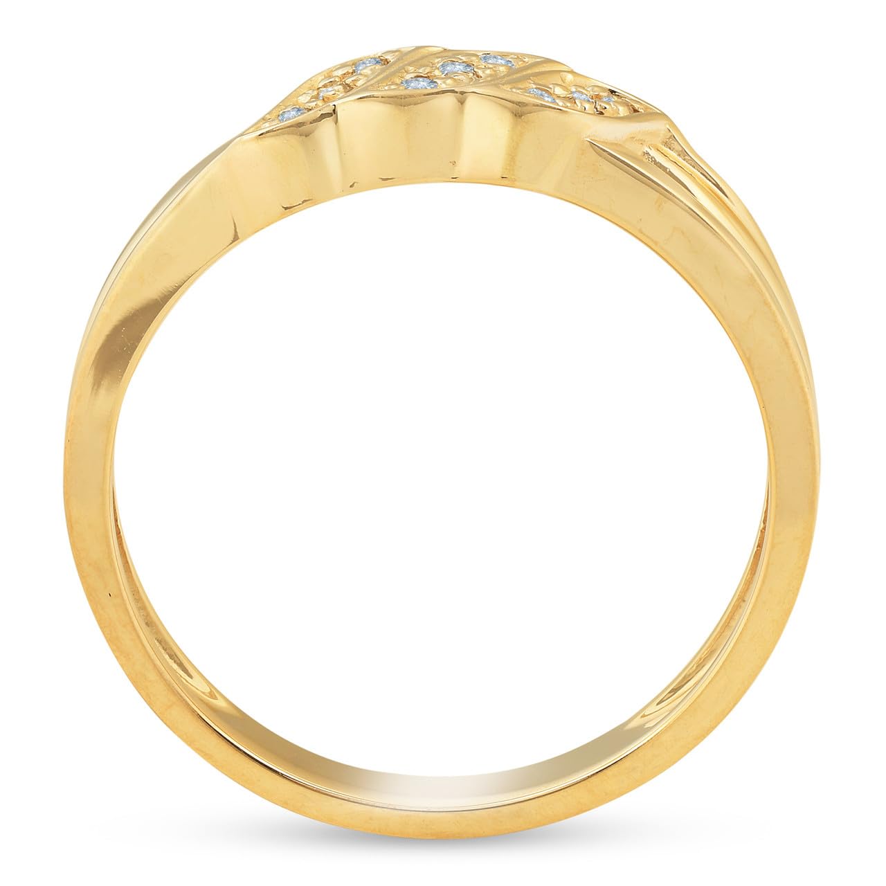 10K Yellow Gold Men's Diamond Ring - Anniversary Wedding Band for Him - Perfect for Proposals, Engagements & Special Occasions