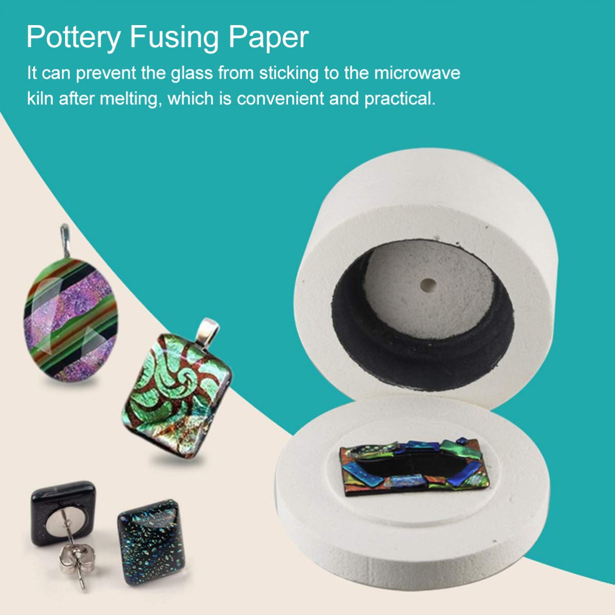 30 Sheets High-Temperature Microwave Kiln Paper - Glass Fusing Lining Paper for Pottery, Kiln Stove & Furnace - Square Glass Fusing Insulation Gasket - Perfect for DIY Glass Art, Jewelry Making & Ceramic Projects