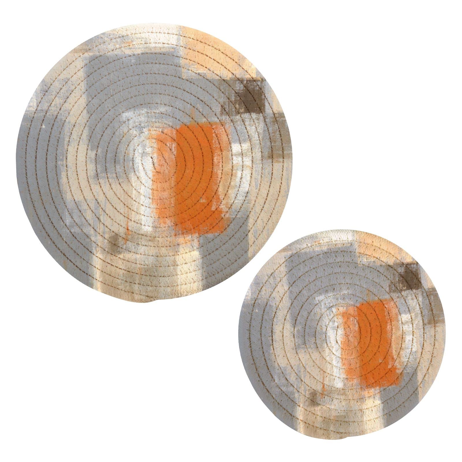 Grey and Beige Abstract Pot Holders Set of 2 - Heat Resistant Kitchen Trivets & Hot Pads for Cooking, Baking, Serving - Perfect for Hot Dishes, Pans, Bowls & Teapots - Ideal for Kitchen Decor & Hosting