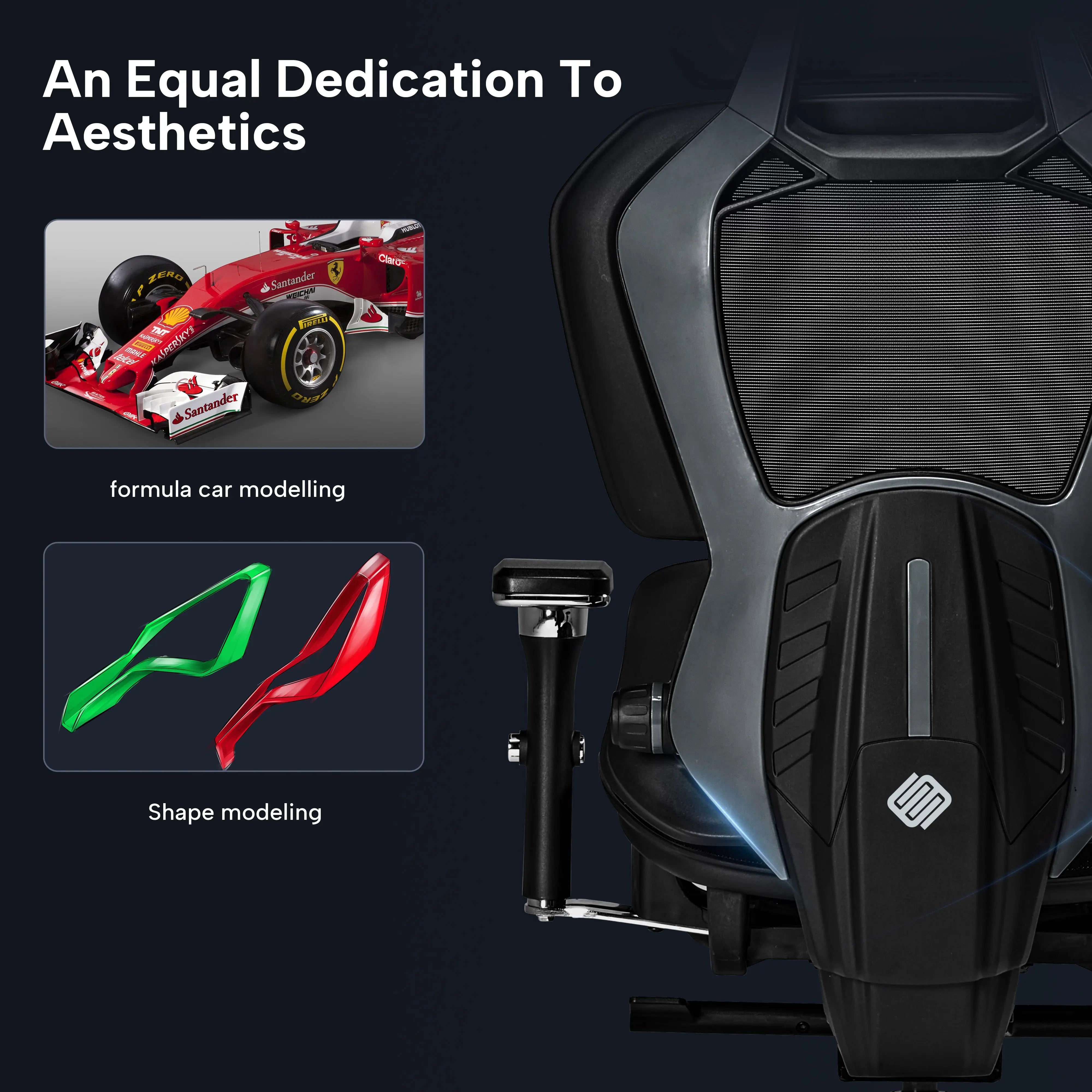 Typhon Hybrid Ergonomic Gaming Chair - Adjustable Lumbar Support & Headrest for PC, Office & Console Gaming - Comfortable Racing Style Chair for Long Hours of Work or Play