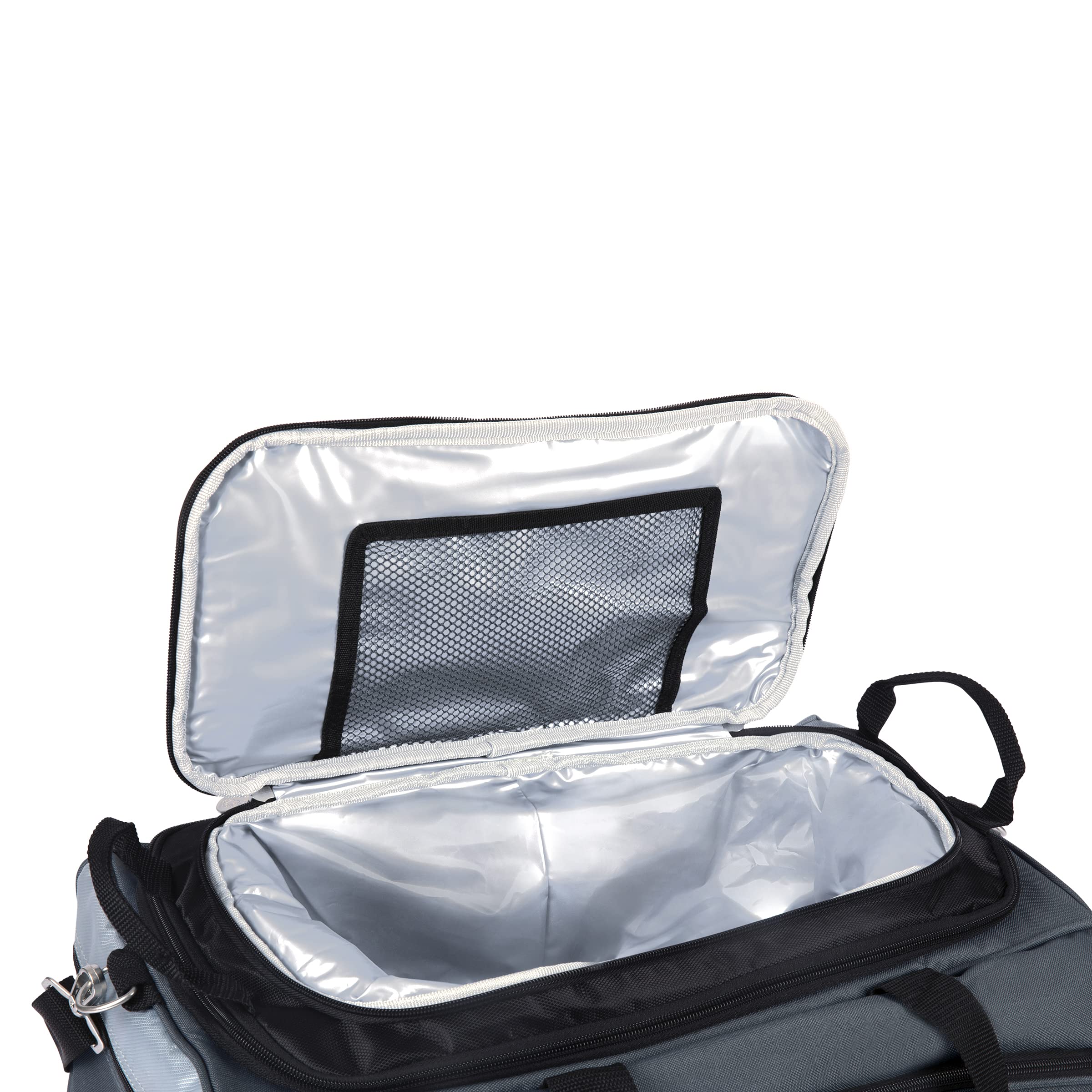 ONIVA - Picnic Time Brand Buccaneer Portable Charcoal Grill & Cooler Tote Combo (Black with Gray Accents) - Perfect for Camping, Beach Outings, and Backyard BBQs