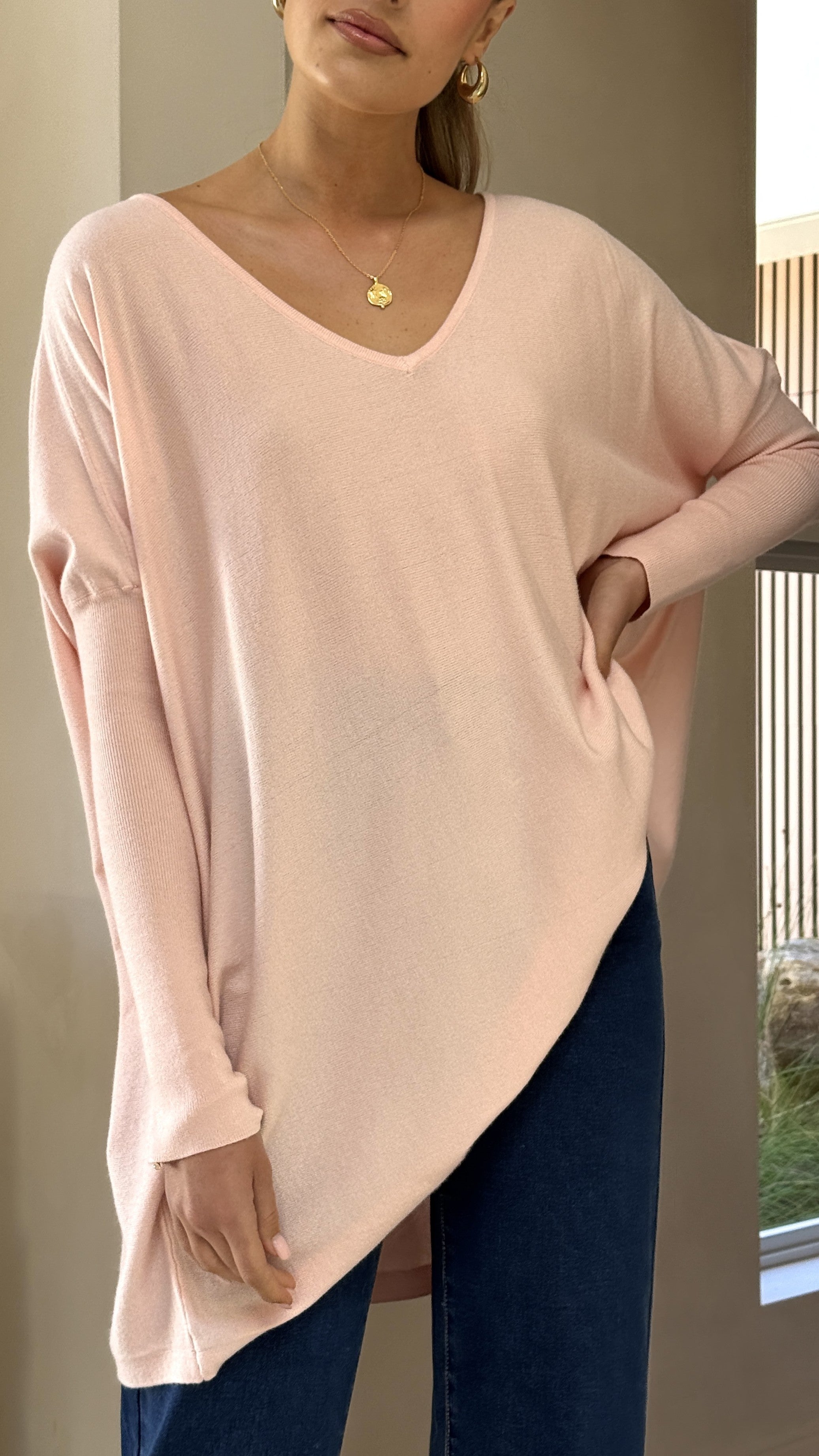 Amalia Knit Top for Women - Soft Blush Pink Casual T-Shirt | Perfect for Everyday Wear, Layering & Office Outfits