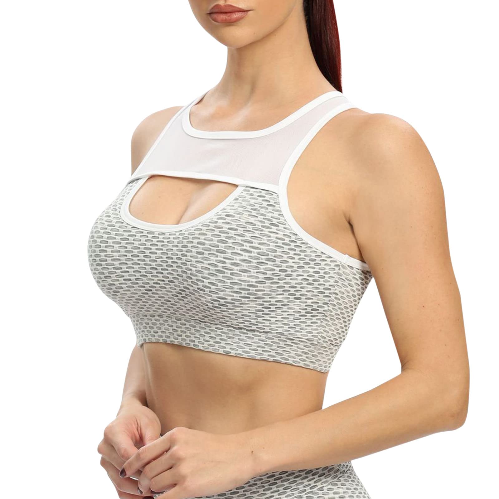 Women's Honeycomb Quick-Dry Sports Bra - Breathable Shockproof Yoga Top for Running, Fitness & Workout | Lightweight Comfortable Activewear for Gym, Jogging & Outdoor Exercise