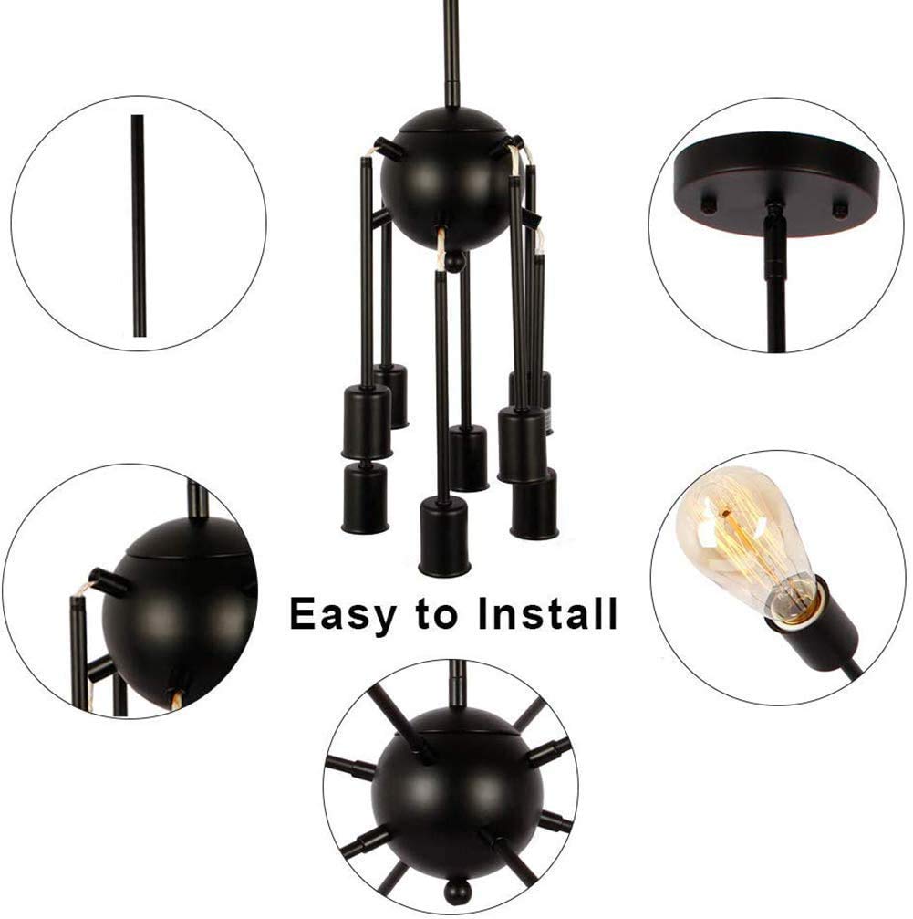 NEAFP Lrsfgap Sputnik Chandelier - 18-Light E27 Modern Hanging Light Fixture with Transparent Glass Shades, Chrome Finish for Dining Room, Living Room, Bedroom | Perfect for Home Decor, Wedding Venues & Restaurant Lighting