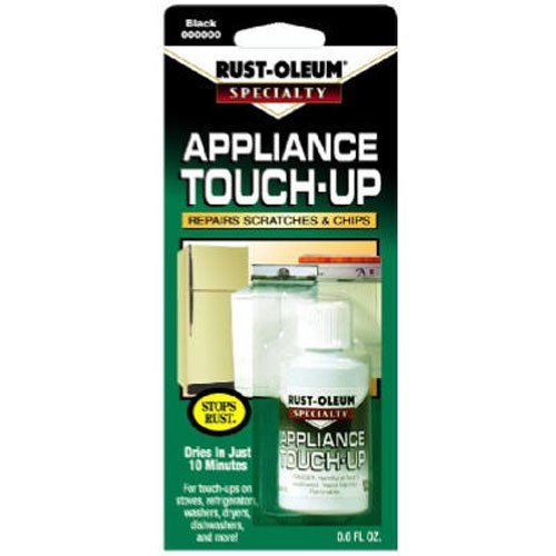 Rust-Oleum 213174 12-Pack Black Appliance Touch-Up Paint Kit - 0.6oz Specialty Brush Bottles for Scratches & Chips Repair - Perfect for Refrigerators, Ovens, Washers & More
