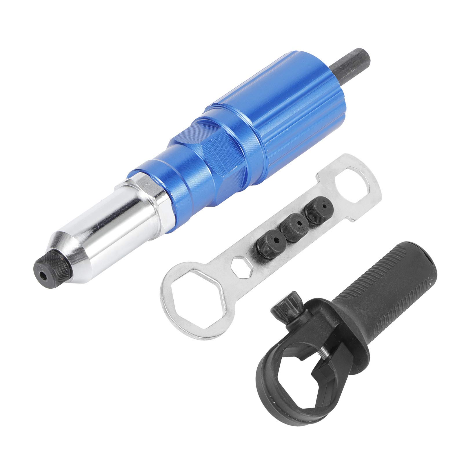 Professional Cordless Rivet Gun Adapter Kit for Electric Drill - 2.4/3.2/4.0/4.8mm Sizes - Heavy Duty Riveter Nut Tool Drill Attachment - Perfect for DIY Home Repairs, Metalworking & Automotive Projects
