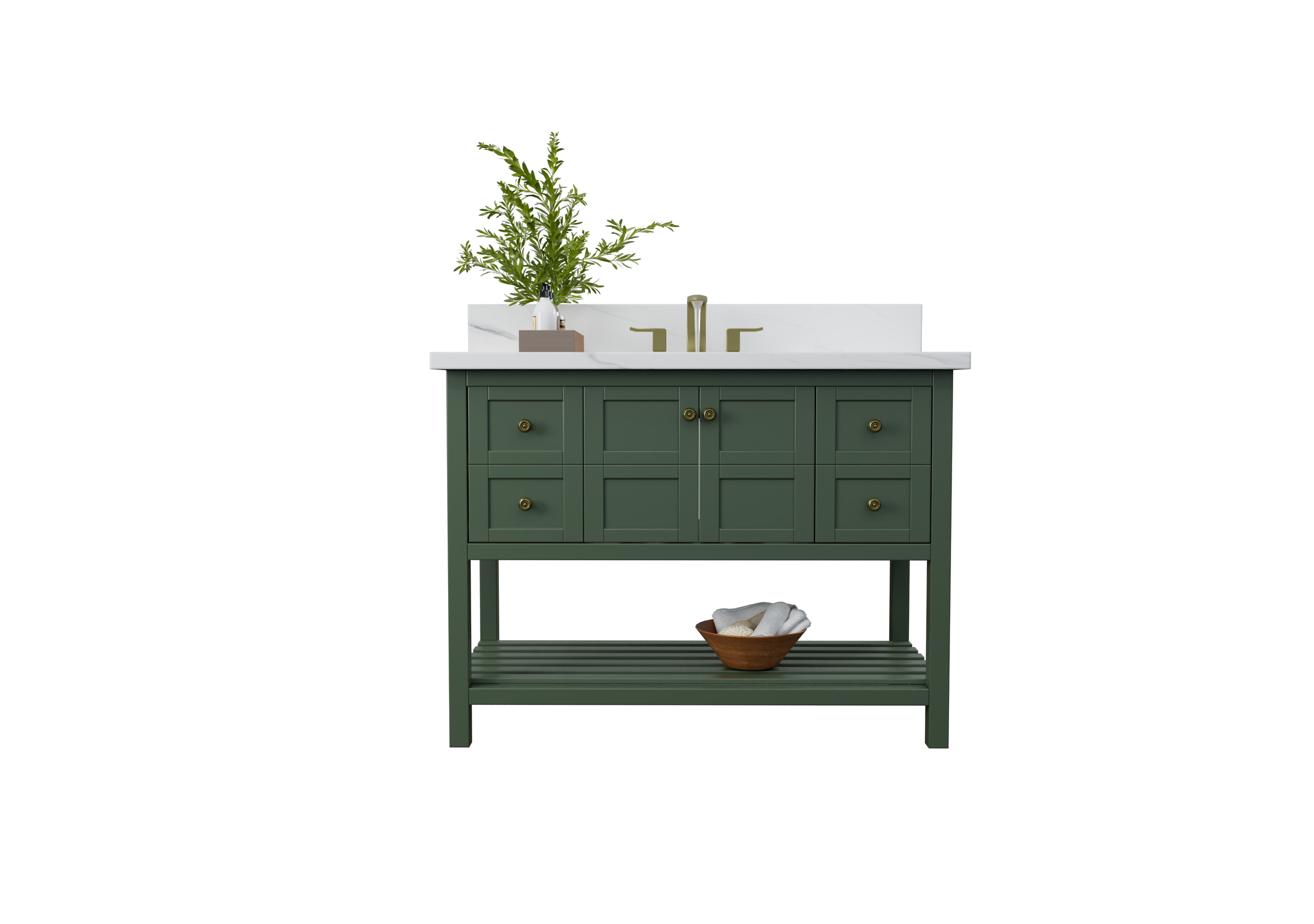 47.5 Inch Modern Bathroom Vanity Cabinet in Sage Green - Freestanding Single Sink Vanity for Bathroom Remodel - Perfect for Master Bath, Guest Bath & Powder Room