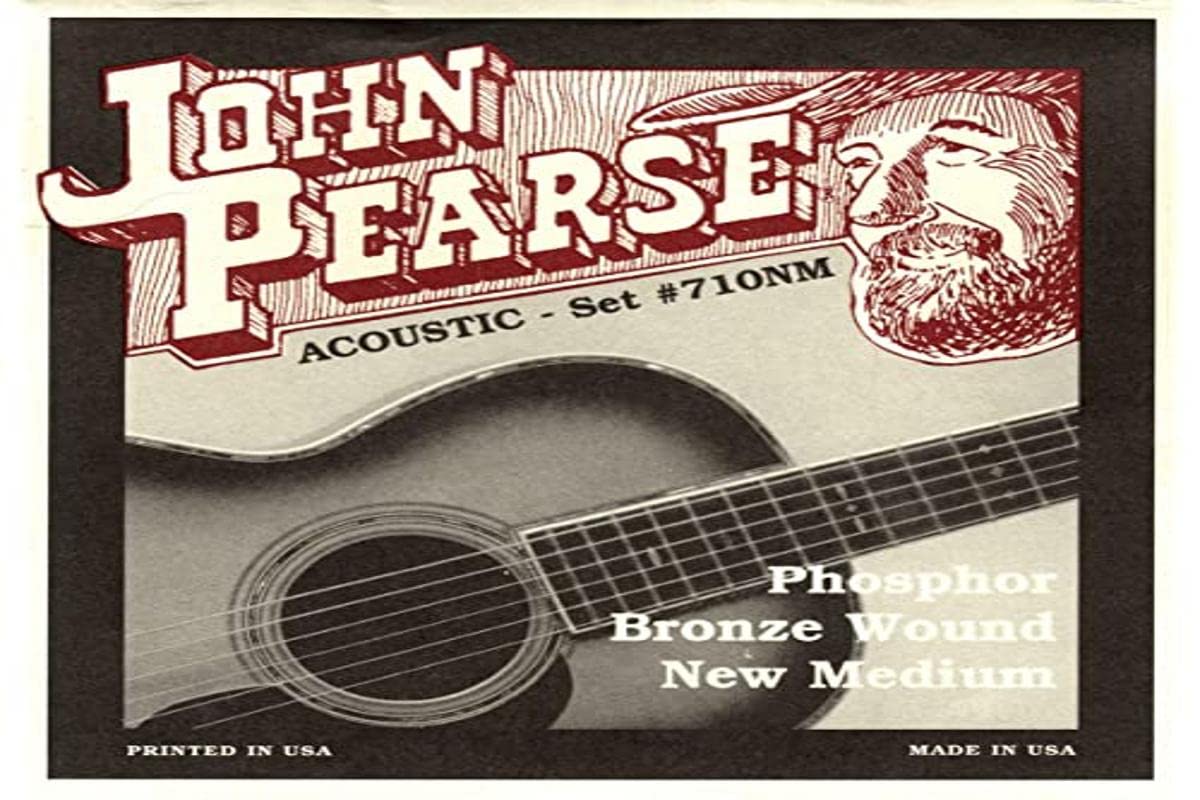 John Pearse 710MNM Phosphor Bronze Acoustic Guitar Strings - Medium Gauge for Warm Tone & Longevity | Perfect for Folk, Blues & Fingerstyle Playing