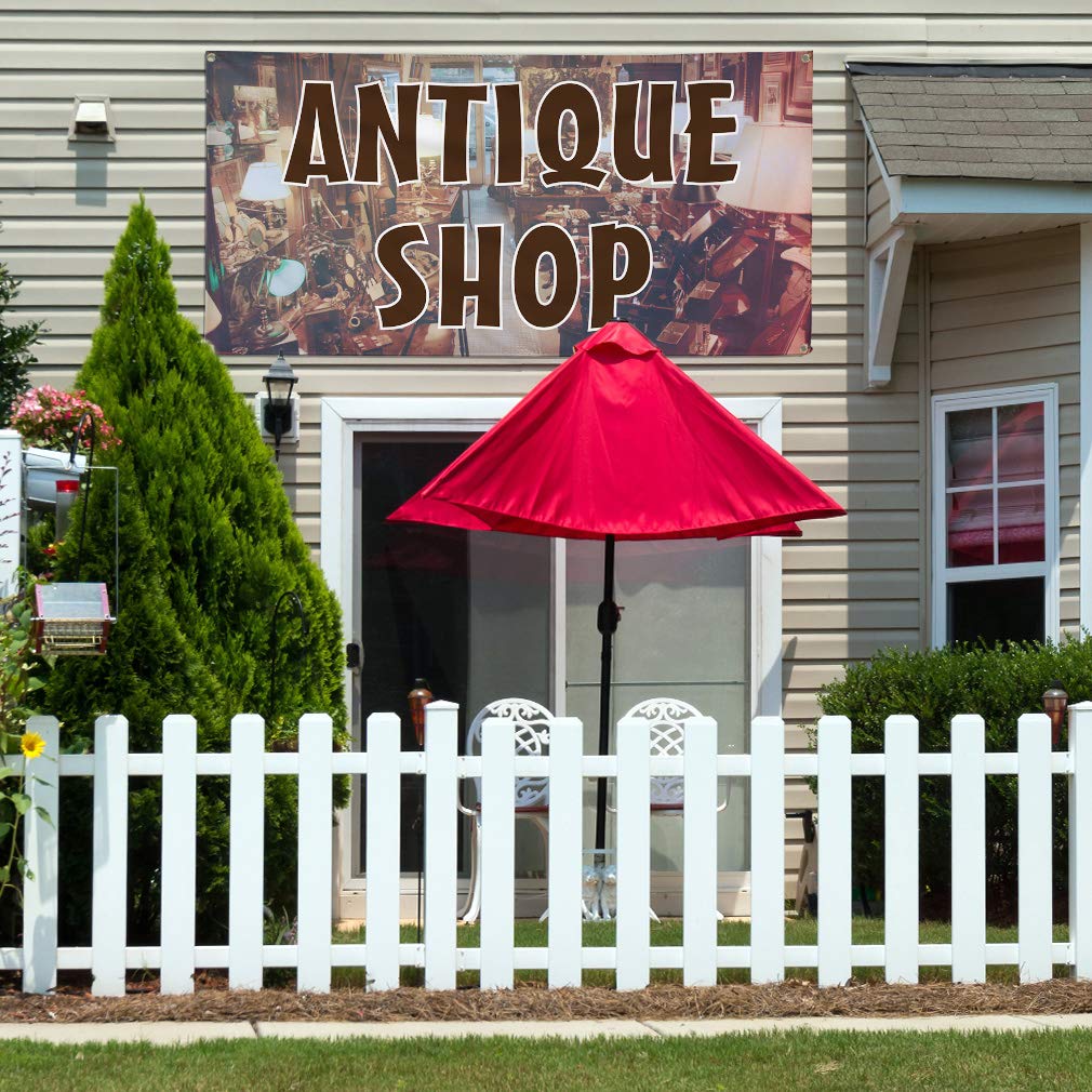Custom Vinyl Banner 48x96 Inches - Weatherproof Outdoor Advertising Sign with 8 Grommets for Antique Shops, Businesses & Industrial Yard Use | Durable Printing for Retail, Events & Commercial Displays