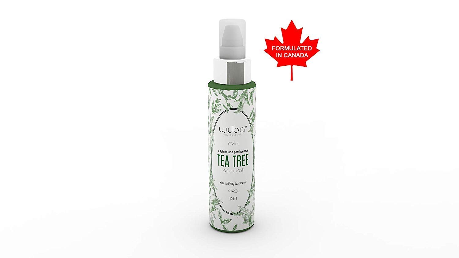 Wuba Tea Tree Natural Face Wash for Acne & Pimples - Sulfate & Paraben Free Facial Cleanser for Oily Skin (Men, Women & Teens) 100ml | Gentle Daily Cleansing for Clear, Healthy Skin