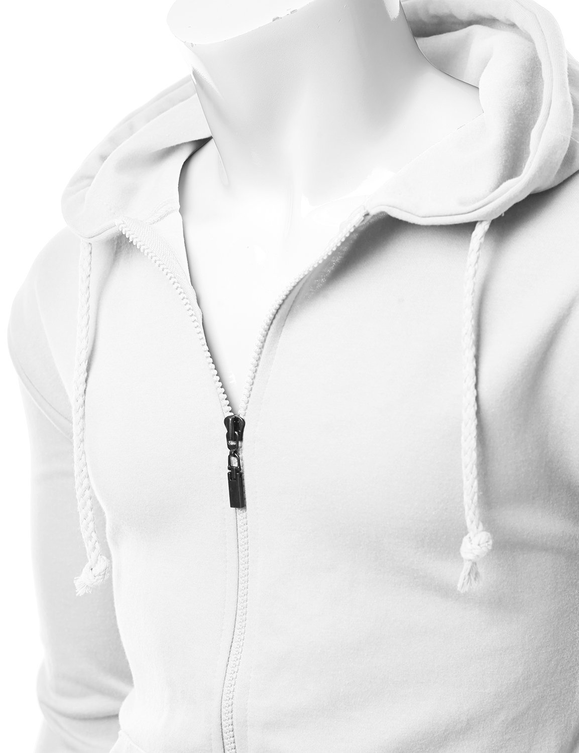 Men's Basic Long Sleeve Zip Up Hoodie - Comfortable Pullover Jacket for Casual Wear & Outdoor Activities | Multiple Color Options