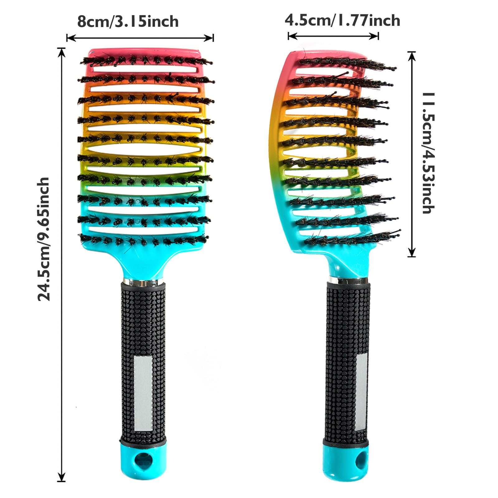 Detangling Hair Brush for Wet & Dry Hair - No Pull Professional Curved Vented Brush for Women, Men & Kids | Perfect for Daily Styling, Salon Use & Travel