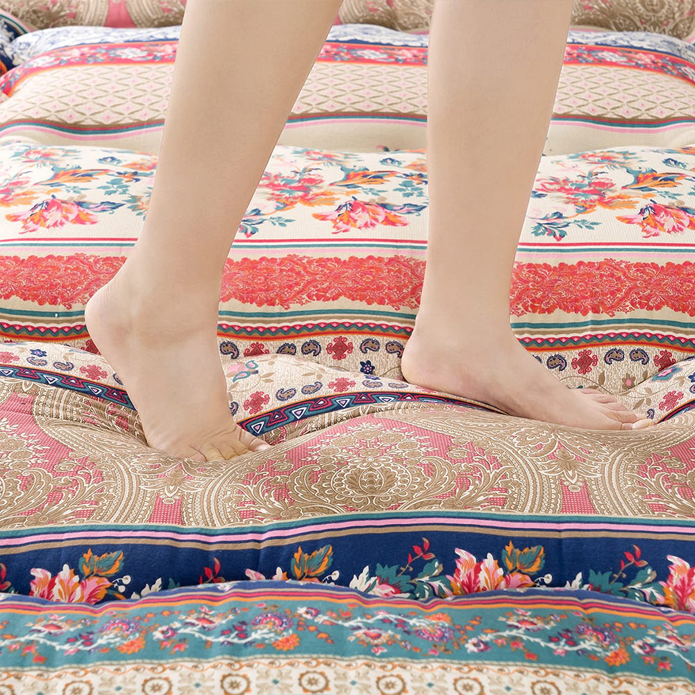 MAXYOYO Floor Mattress - Japanese Bohemian Style Futon Mattress for Adults & Kids | Foldable Floor Bed for Guest Room, Dorm, Camping & Yoga
