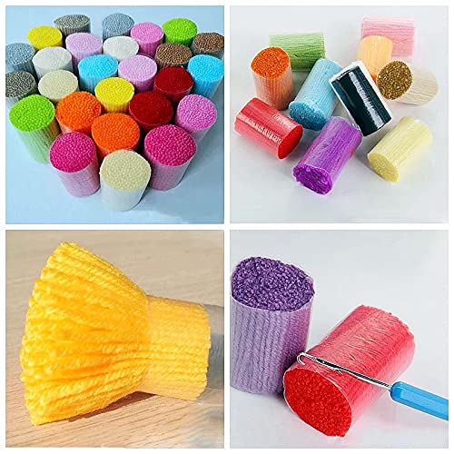 Round Latch Hook Rug Kit for Adults Beginners - DIY Needle Crochet Yarn Embroidery Carpet Kit with Hook Tools, 45x45cm White Elephant Design - Perfect for Home Decor, Christmas Gifts & Cozy Living Room Accents (ZD164)