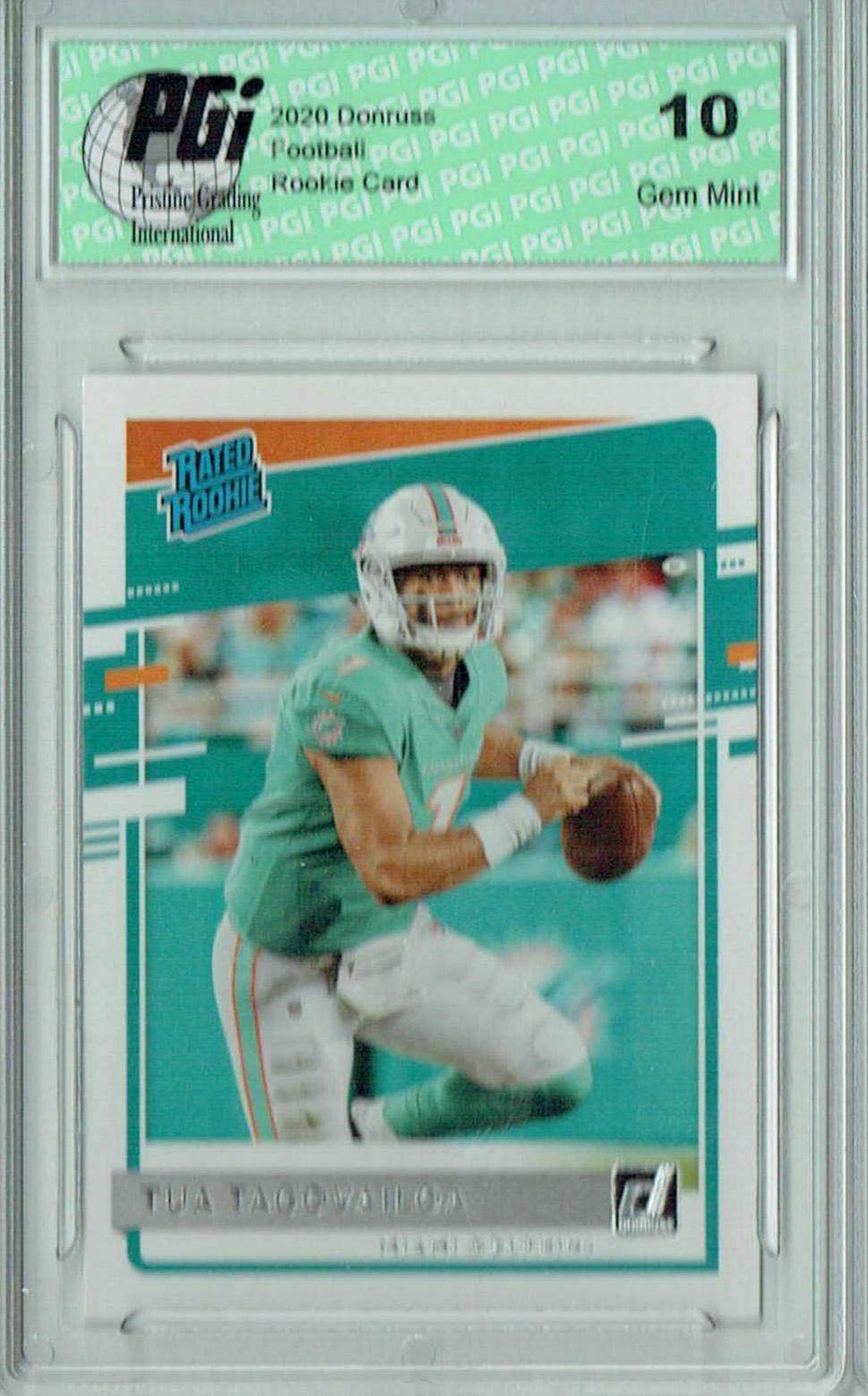 Tua Tagovailoa 2020 Donruss #302 Rated Rookie Football Card PGI 10 Gem Mint - Unsigned NFL Collectible for Sports Memorabilia & Trading Card Enthusiasts - Perfect for Display, Investment, and Fan Collections