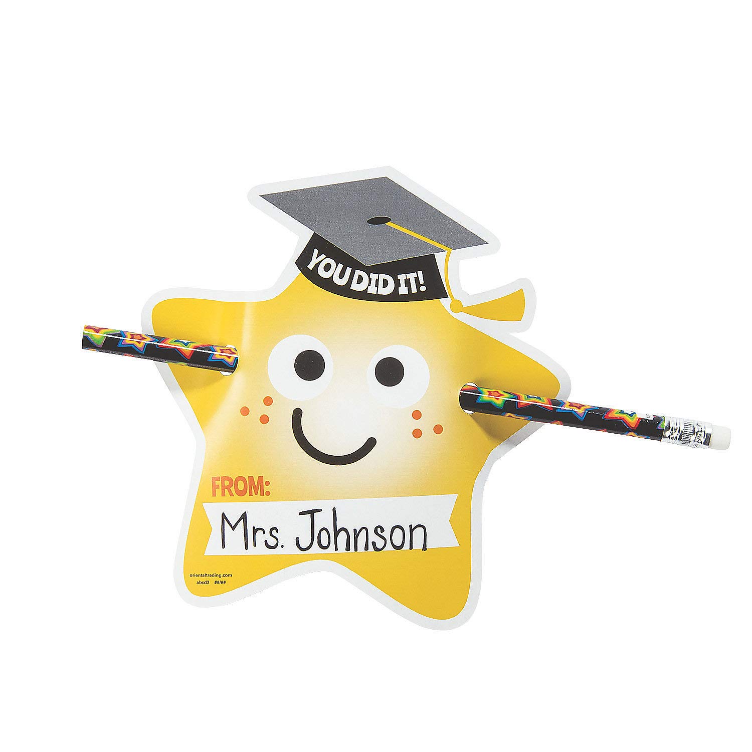 Fun Express Graduation Pencil Giveaways with Teacher Appreciation Card - 24 Pack for Classroom Parties, End of Year Gifts & Student Rewards | Perfect for Graduation Celebrations, Teacher Appreciation Week & Back to School Supplies