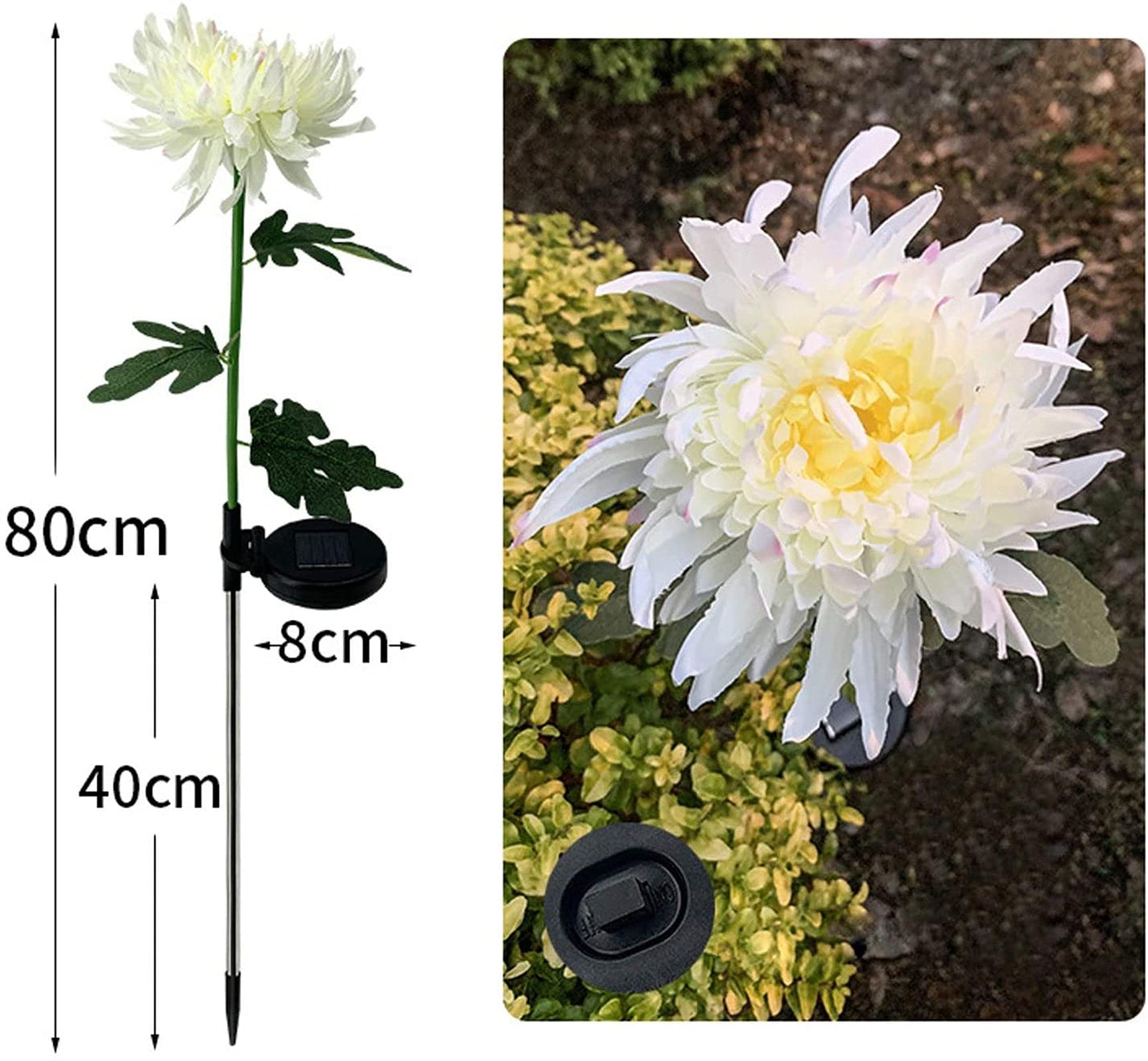 Solar Powered Yellow LED Chrysanthemum Garden Stake - Outdoor Artificial Flower Lights for Landscape Decoration | Perfect for Backyard, Patio, Pathway & Garden Decor at Night