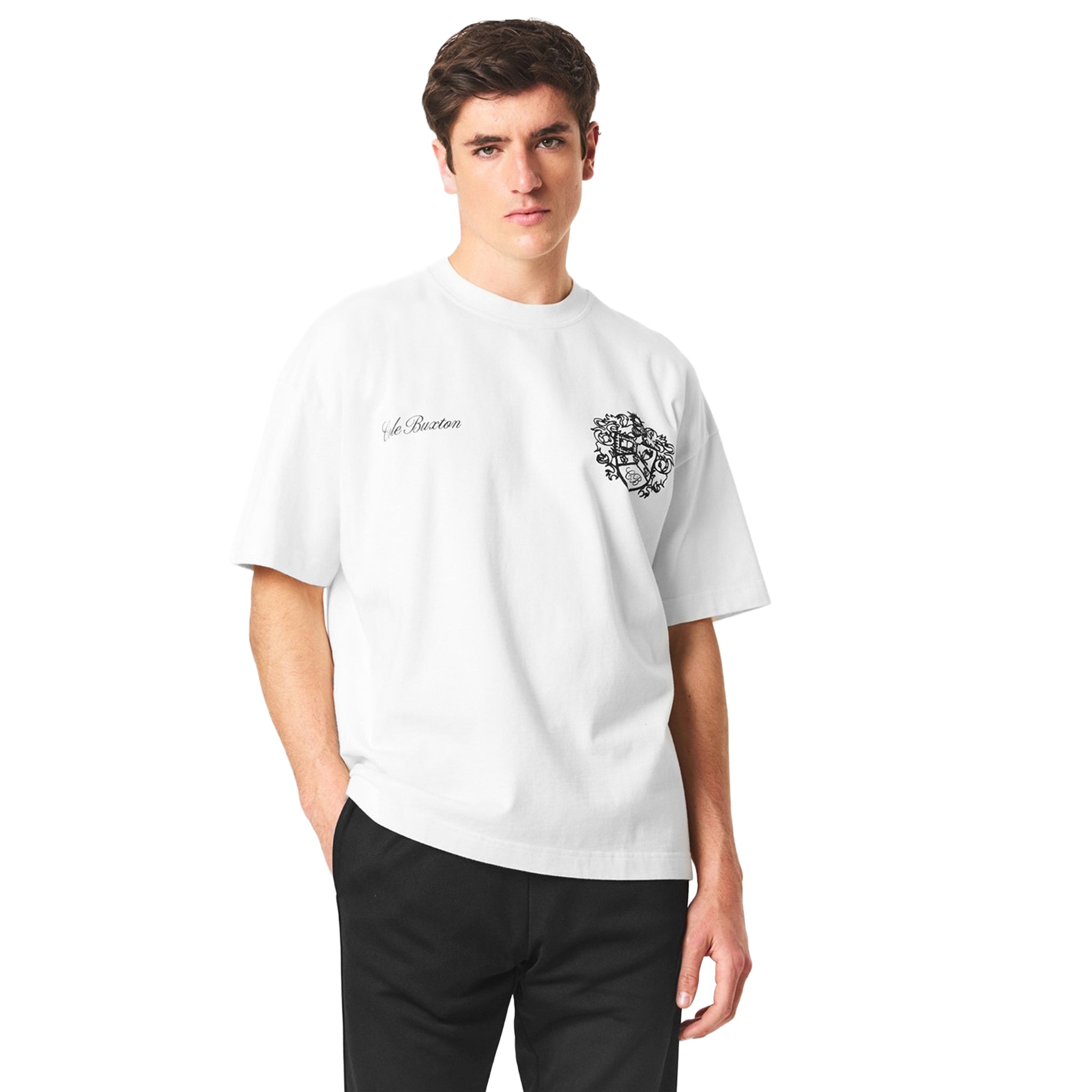 Cole Buxton Collegiate White T-Shirt for Men - Premium Cotton Crewneck Tee | Casual Wear, Street Style & Everyday Outfits