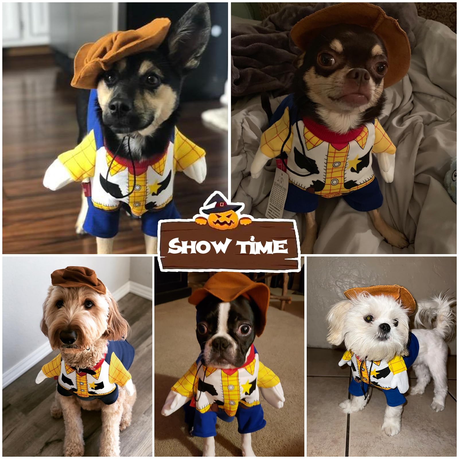 Cute Wooden Cowboy Dog Costume - Halloween & Christmas Pet Outfit for Small Medium Large Dogs | Puppy Cosplay Fashion Dress for Parties, Photo Props & Special Events