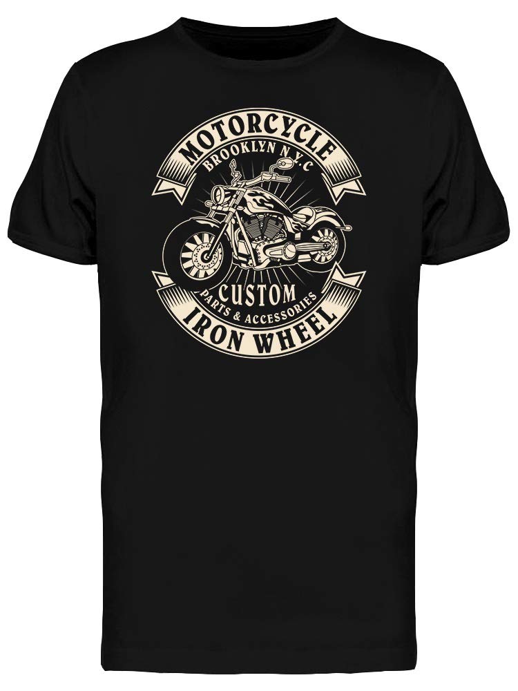 Custom Vintage Iron Wheel Graphic T-Shirt for Men - Casual Streetwear & Motorcycle Enthusiast Apparel