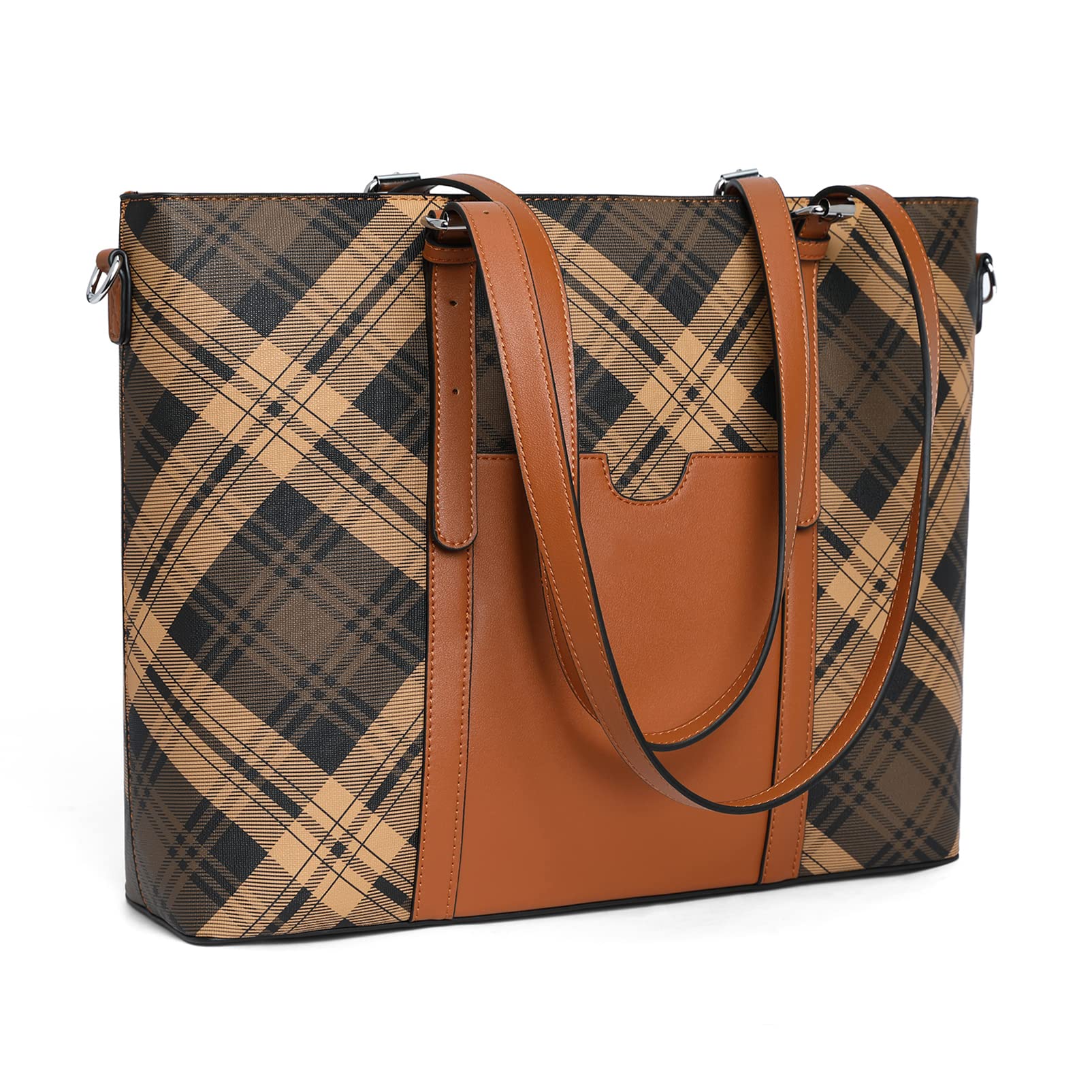 Vintage Leather Laptop Briefcase for Women - 15.6 Inch Business Shoulder Bag with Large Capacity | Perfect for Office, Work, Travel & Professional Meetings
