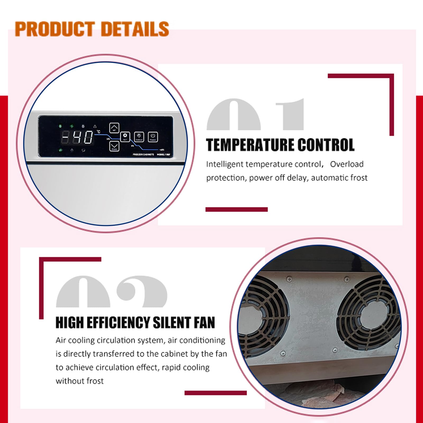 Kolice Commercial Tabletop Blast Chiller & Freezer Cabinet -35°C (-31°F) for Restaurants, Ice Cream Shops, Schools & Home Use | Fast Freezing for Food Preservation & Ice Cream Storage