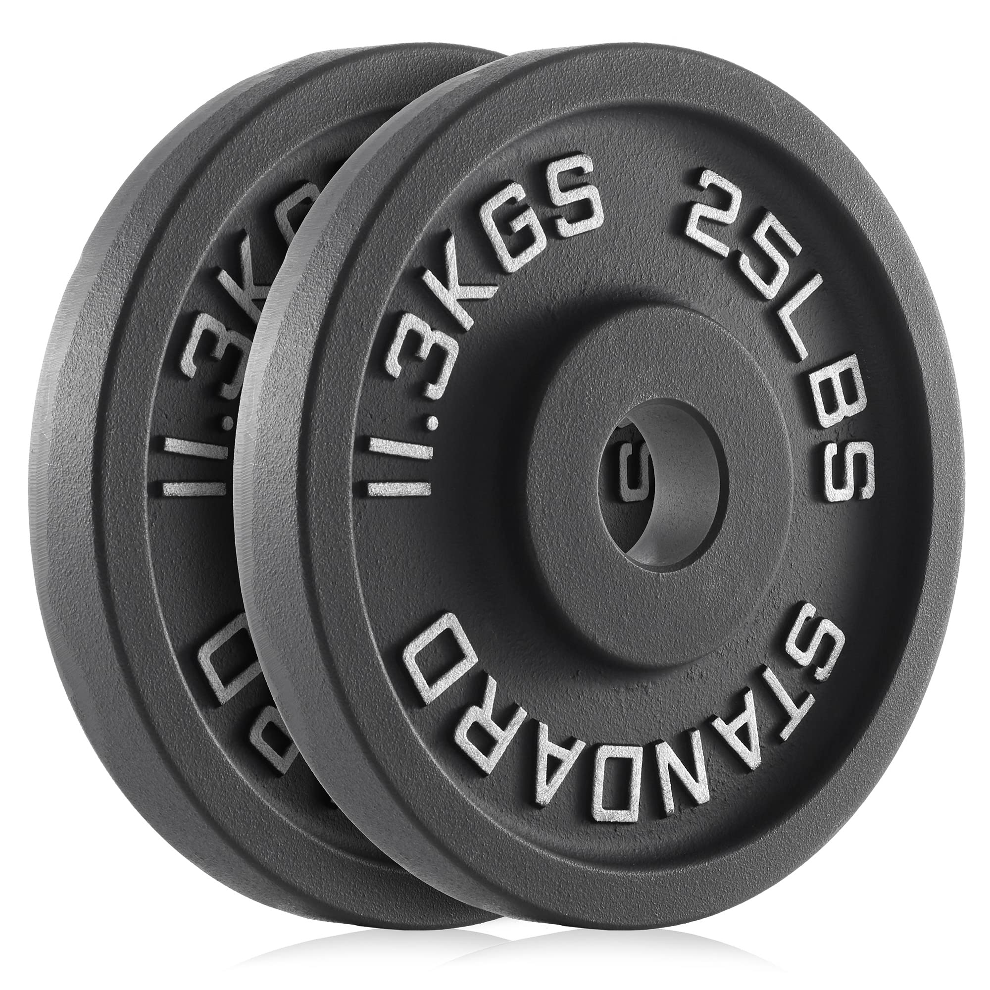 Olympic 2-inch Cast Iron Weight Plates - Set of 2 for Strength Training & Home Gym Workouts | Perfect for Weightlifting, CrossFit & Powerlifting Exercises