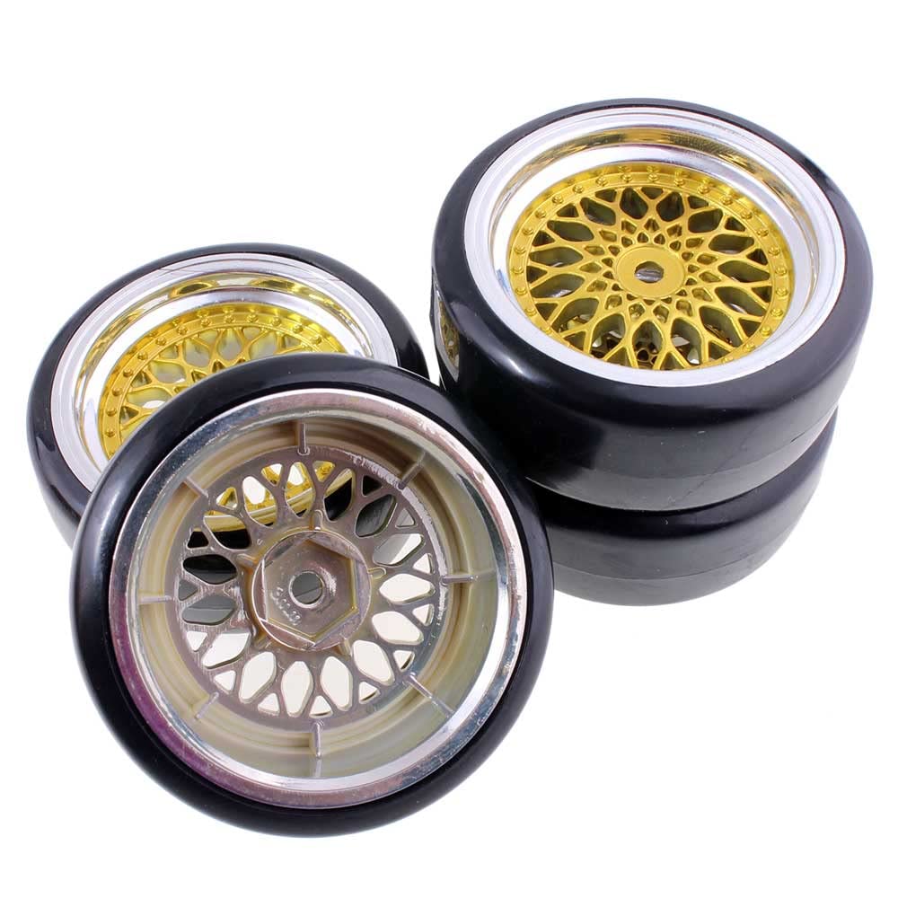 1/10 Scale RC Drift Car Wheels and Tires Set - 62mm Diameter, 12mm Hex, 3/6/9mm Offset - Compatible with HSP, HPI, Sakura RC Models - Perfect for Competitive Drifting and Street Racing (Offset: 3mm)
