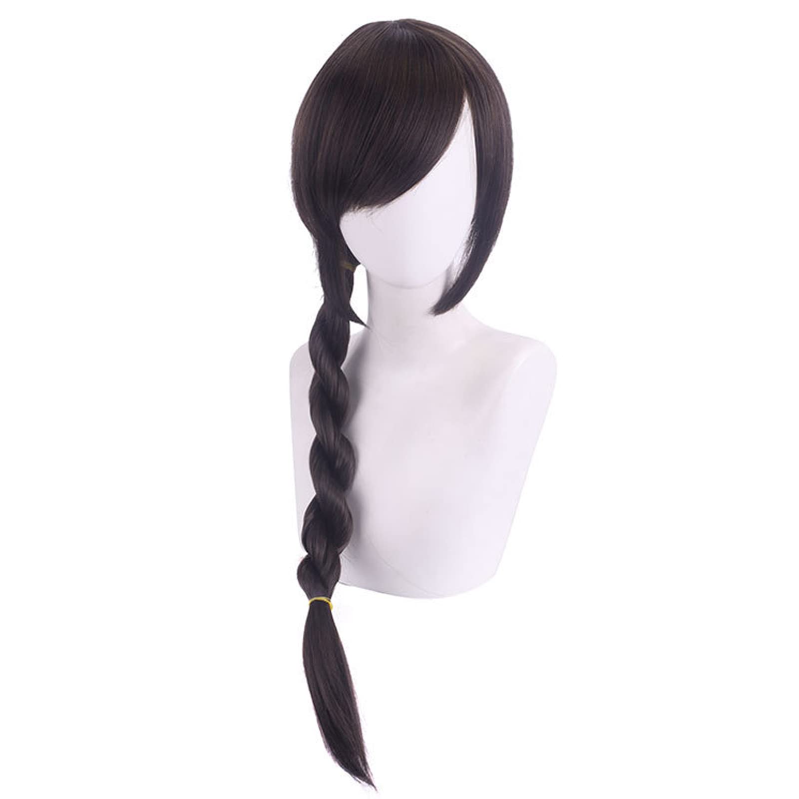 JoneTing Long Brown Braided Wig with Hair Cap for Women - Natural Looking Synthetic Braids for Anime Cosplay, Halloween Costume, Daily Wear & Party Dress Up