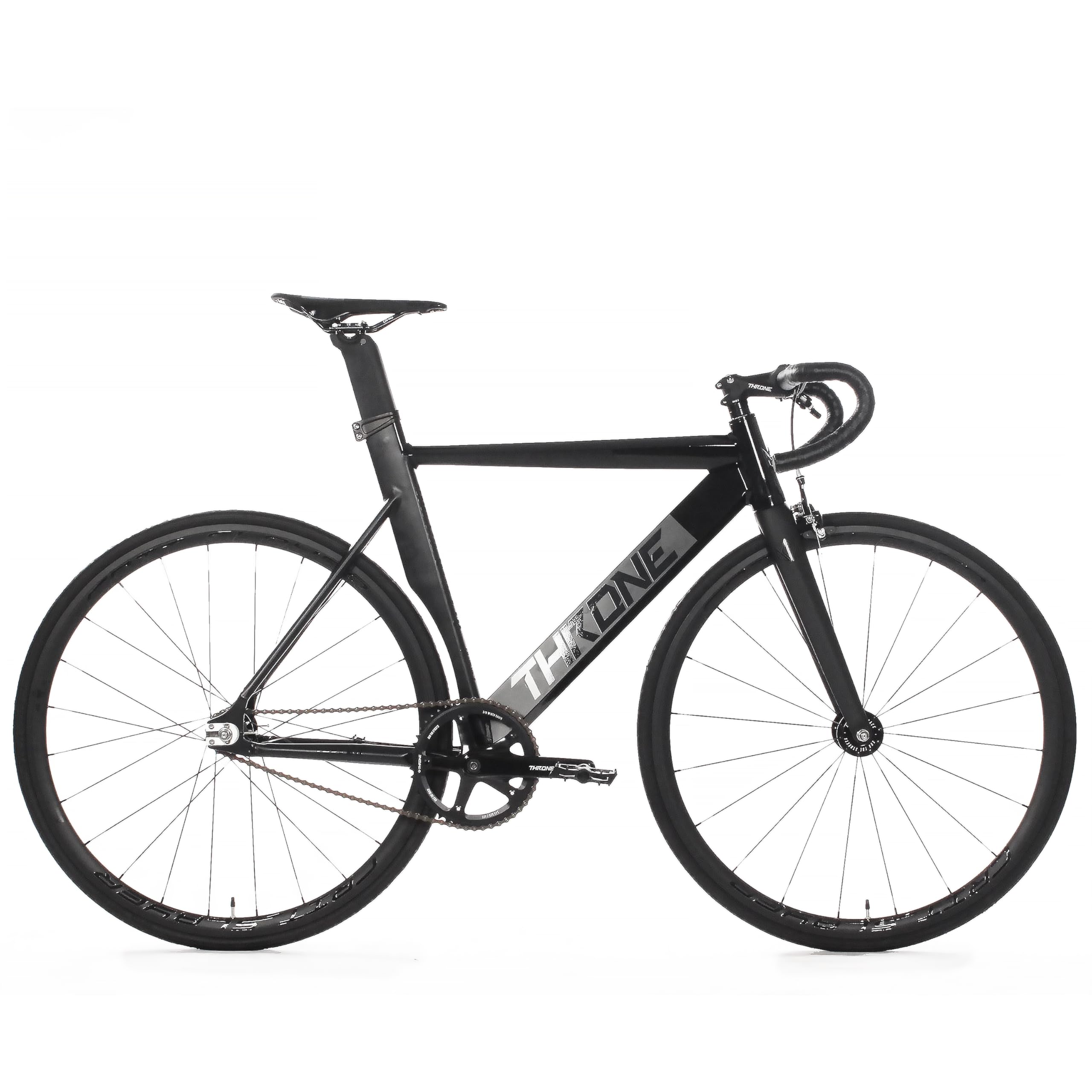 Throne Cycles TRKLRD 6061 Alloy Frame Single Speed Fixie Bike - Carbon Alloy Fork, Tapered Headset | Perfect for Urban Commuting & Track Racing