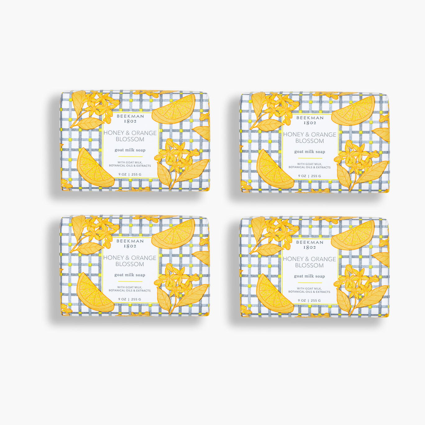 Organic Honey & Orange Blossom Goat Milk Soap Set - 4 Pack for Sensitive Skin & Natural Moisturizing | Perfect for Daily Cleansing, Gift Sets & Spa Days