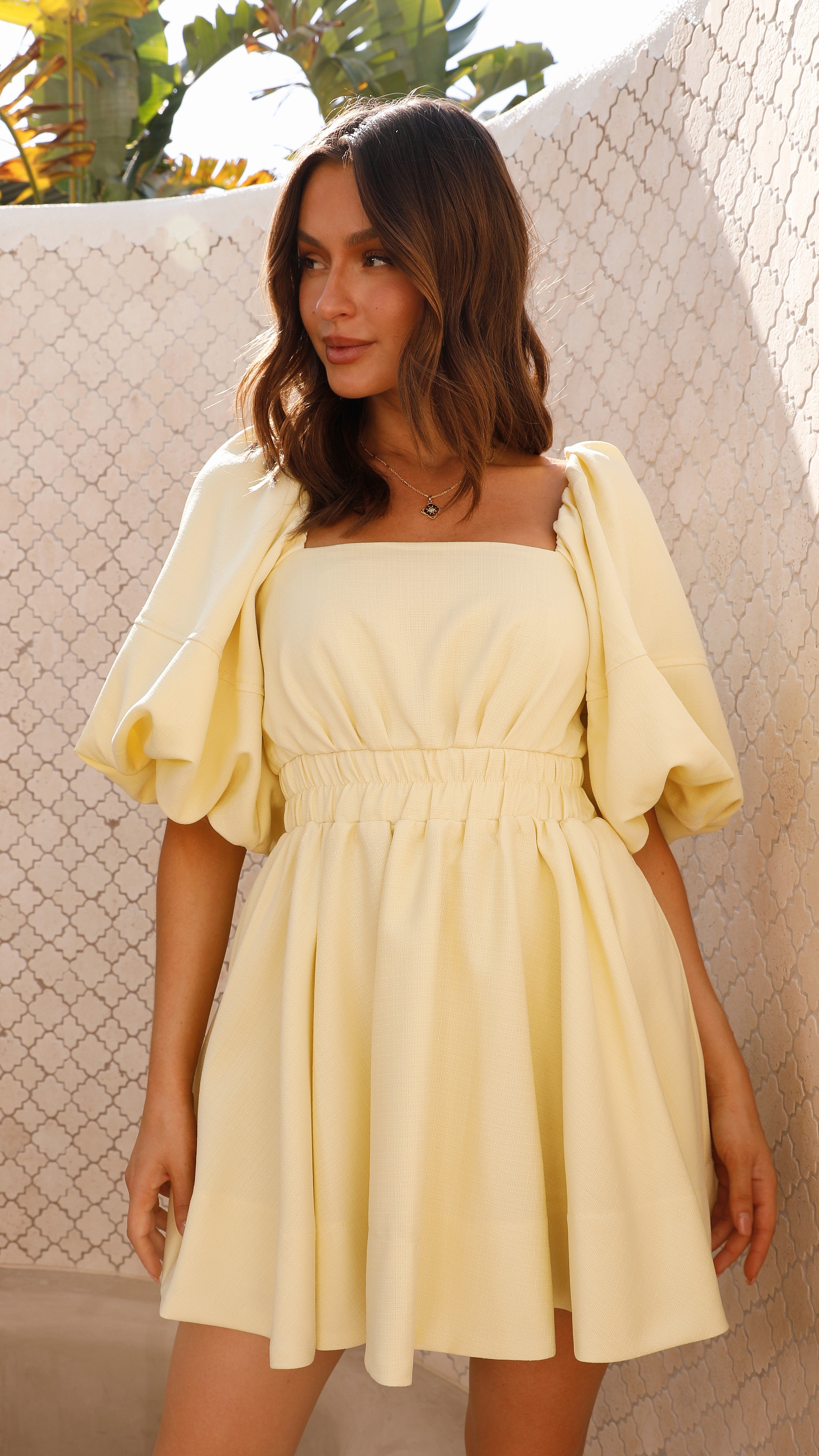 Amayah Mini Dress for Women - Flowy Summer Yellow Sundress, Casual & Party Wear, Perfect for Beach, Vacation, and Date Nights